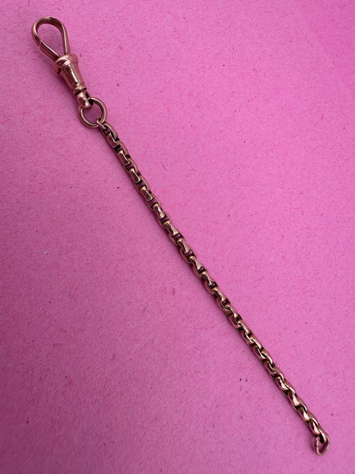 Antique 9ct Peachy Faceted oval belcher extender
