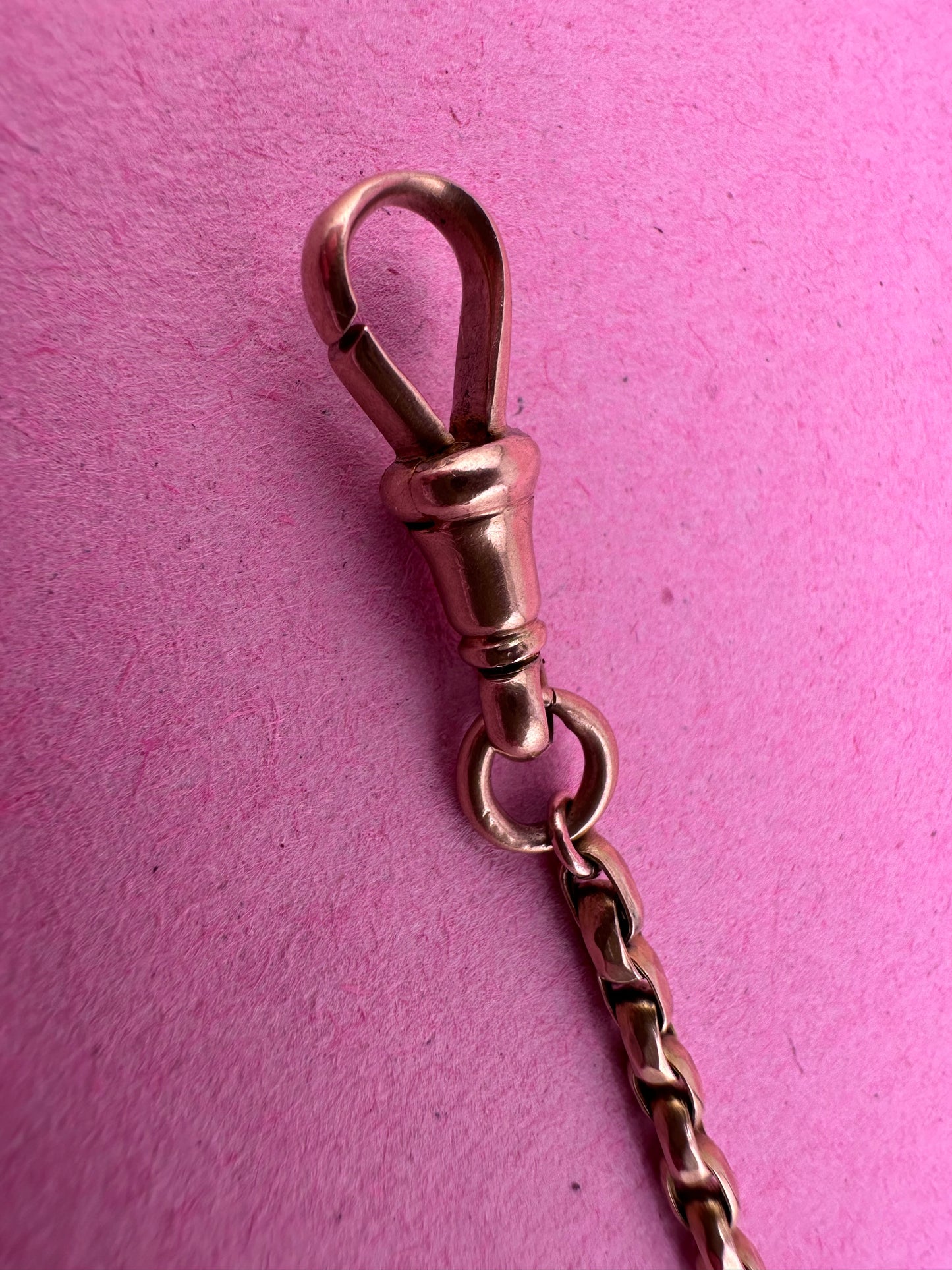 Antique 9ct Peachy Faceted oval belcher extender