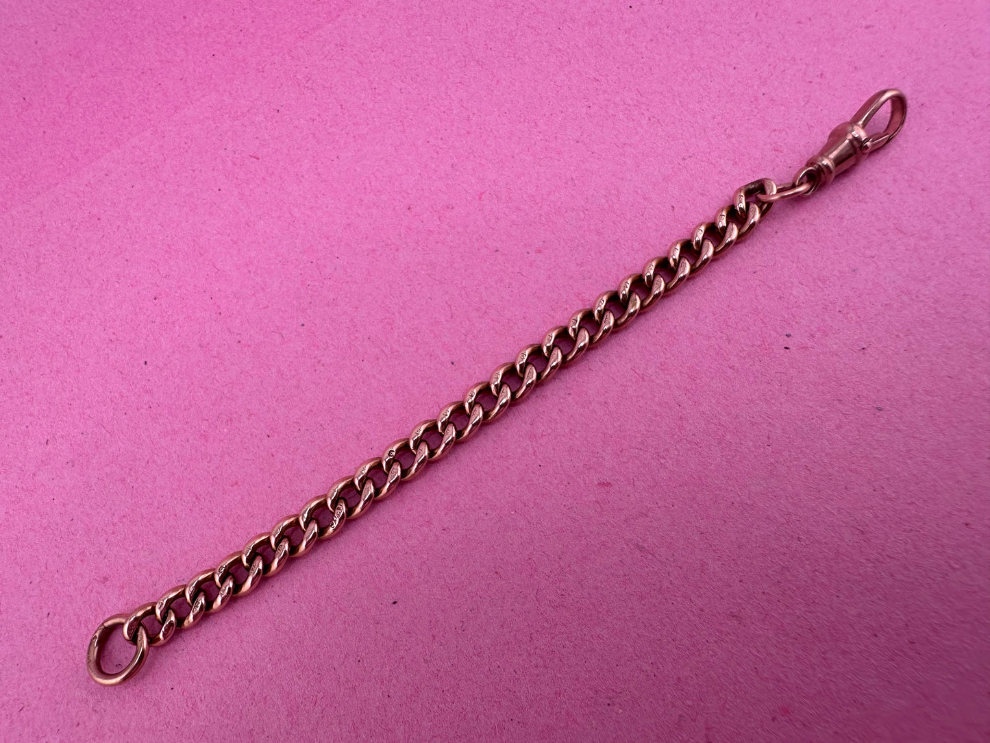 Antique 9ct Rose Curb Extender with Vintage dog clip.
