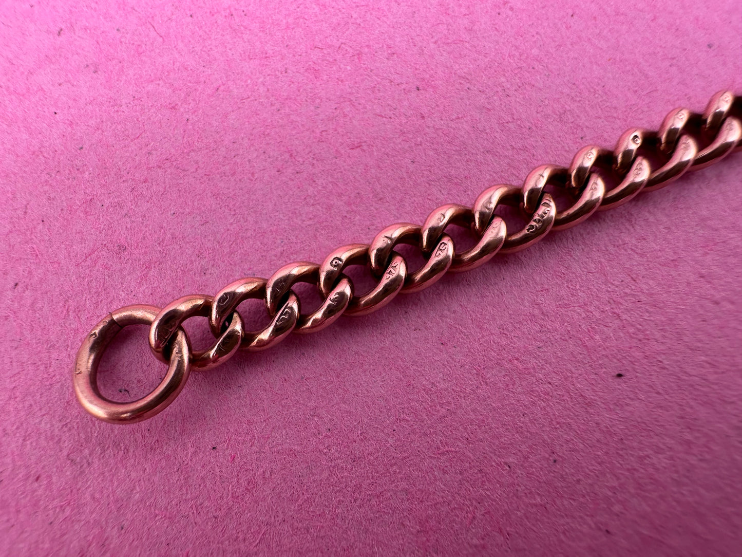 Antique 9ct Rose Curb Extender with Vintage dog clip.