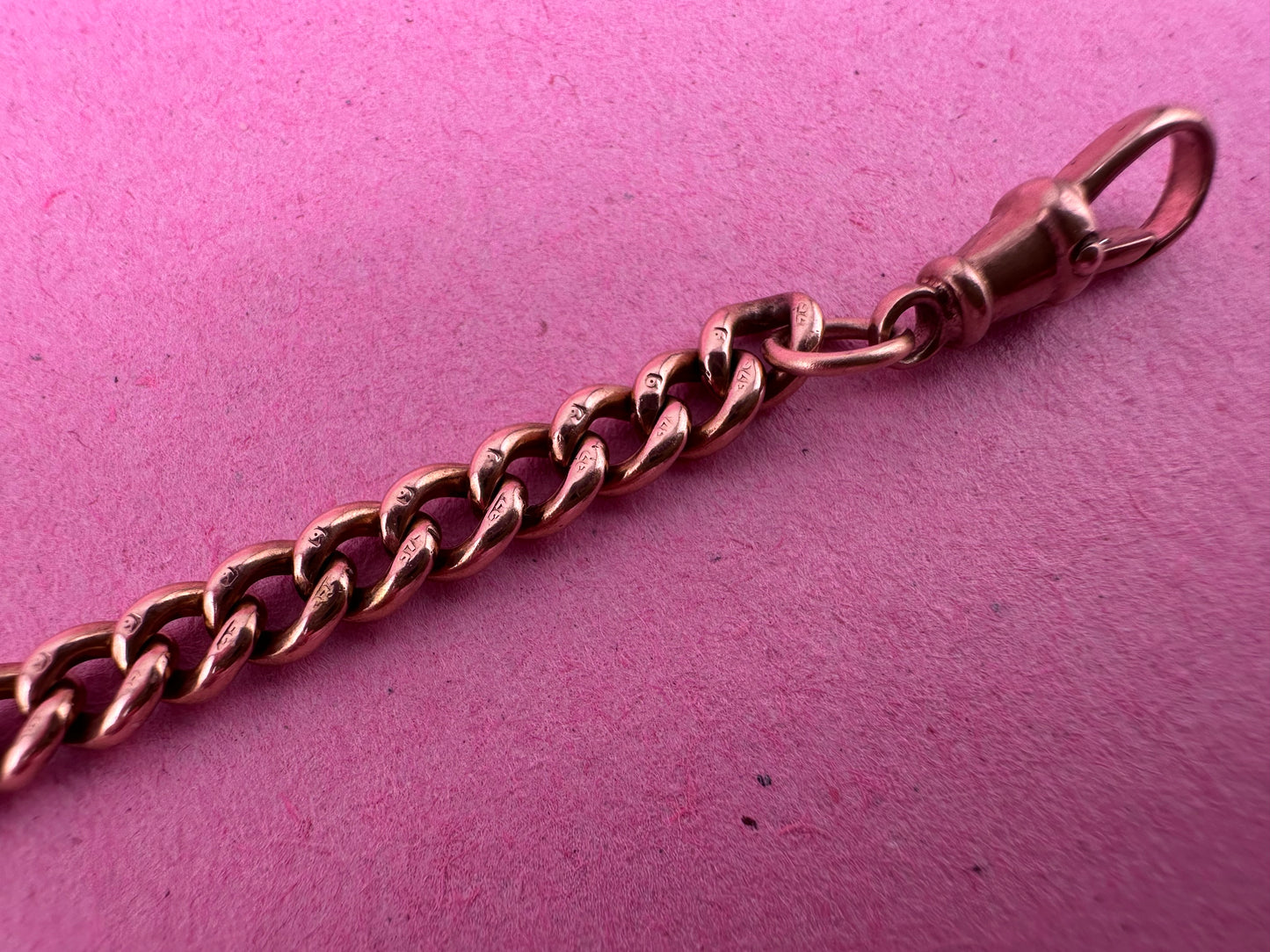 Antique 9ct Rose Curb Extender with Vintage dog clip.