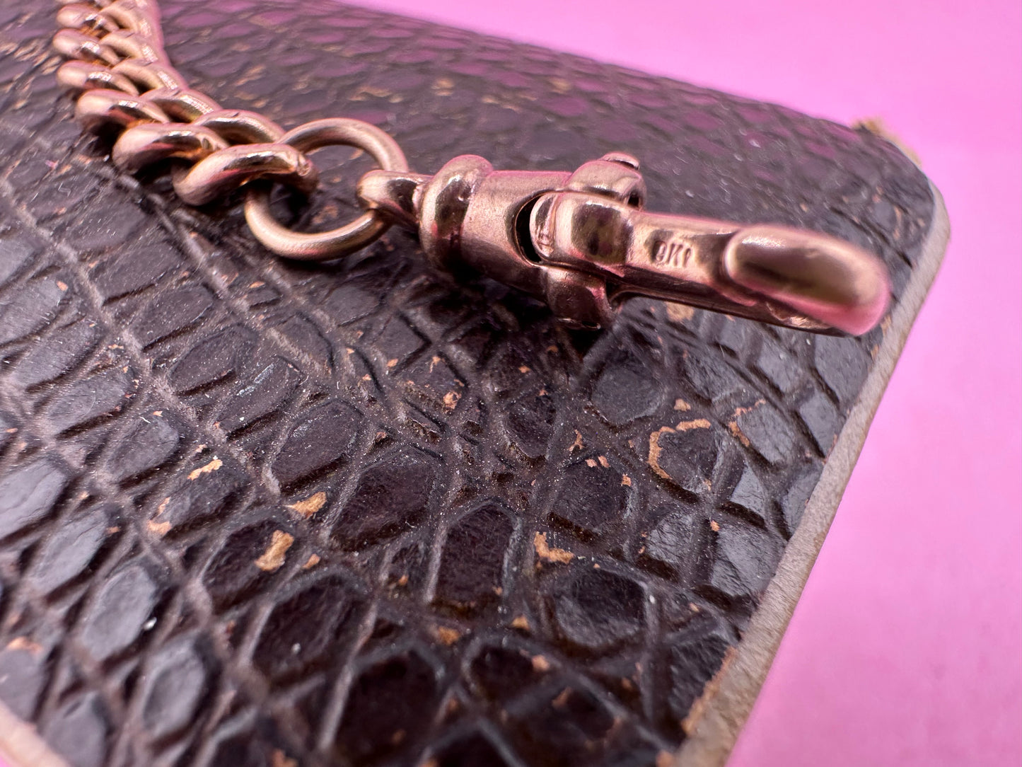 Antique 9ct Rose Curb Extender with Vintage dog clip.