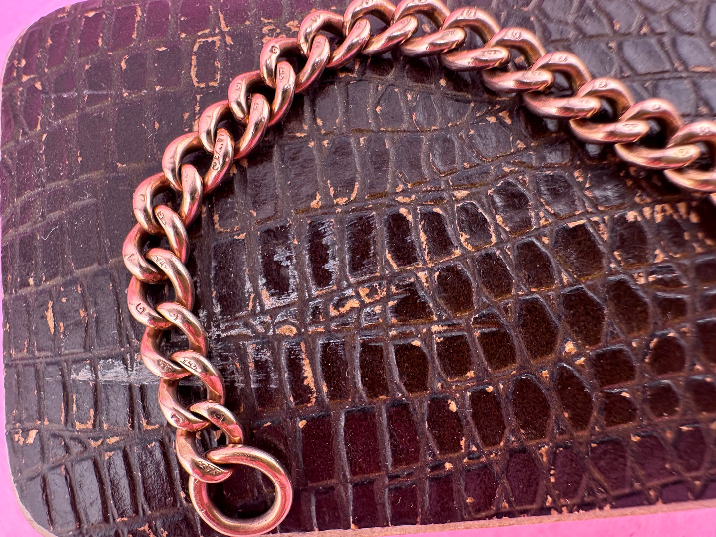 Antique 9ct Rose Curb Extender with Vintage dog clip.