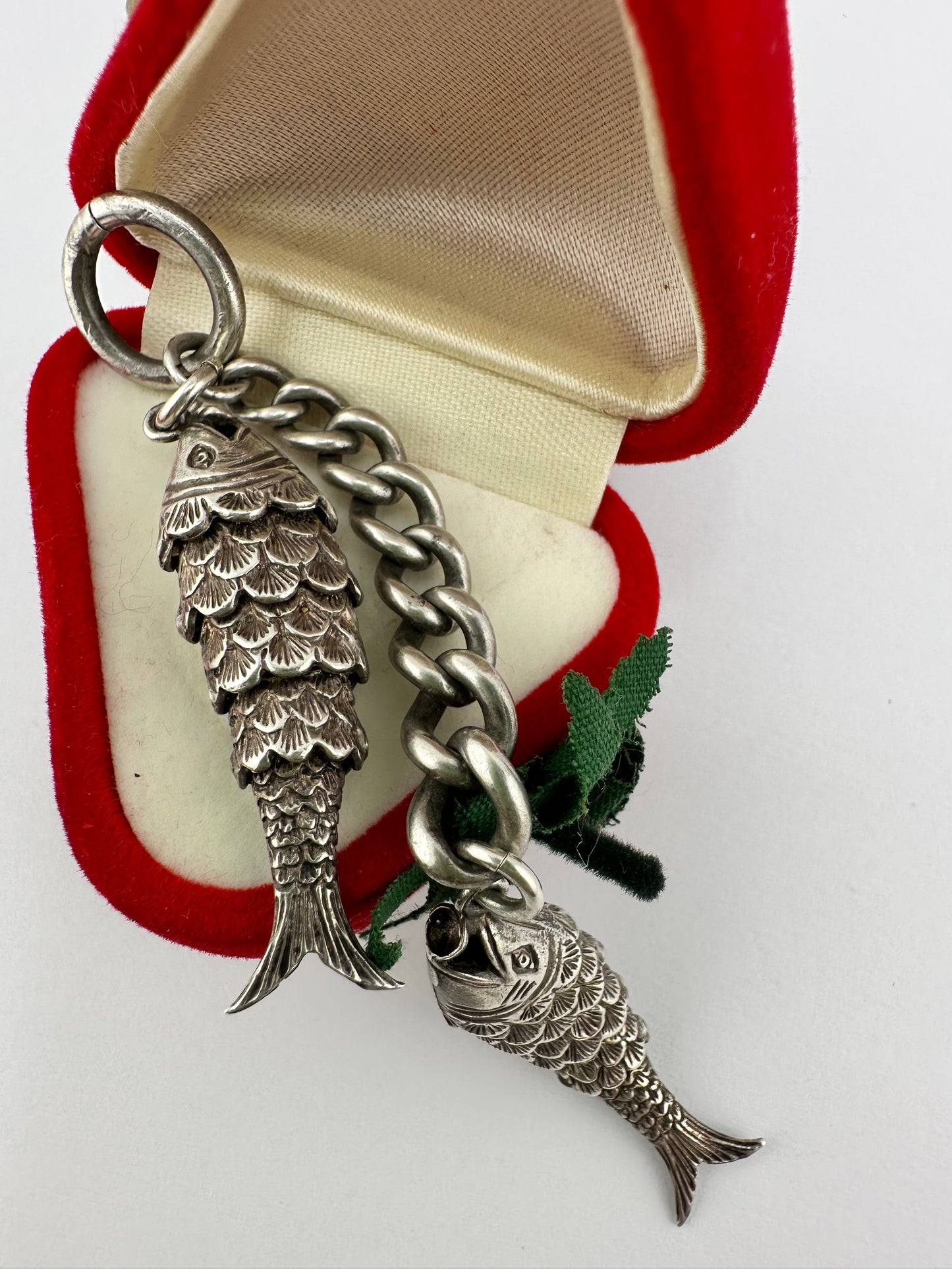 Sterling Silver Articulated Double Fish Pendant