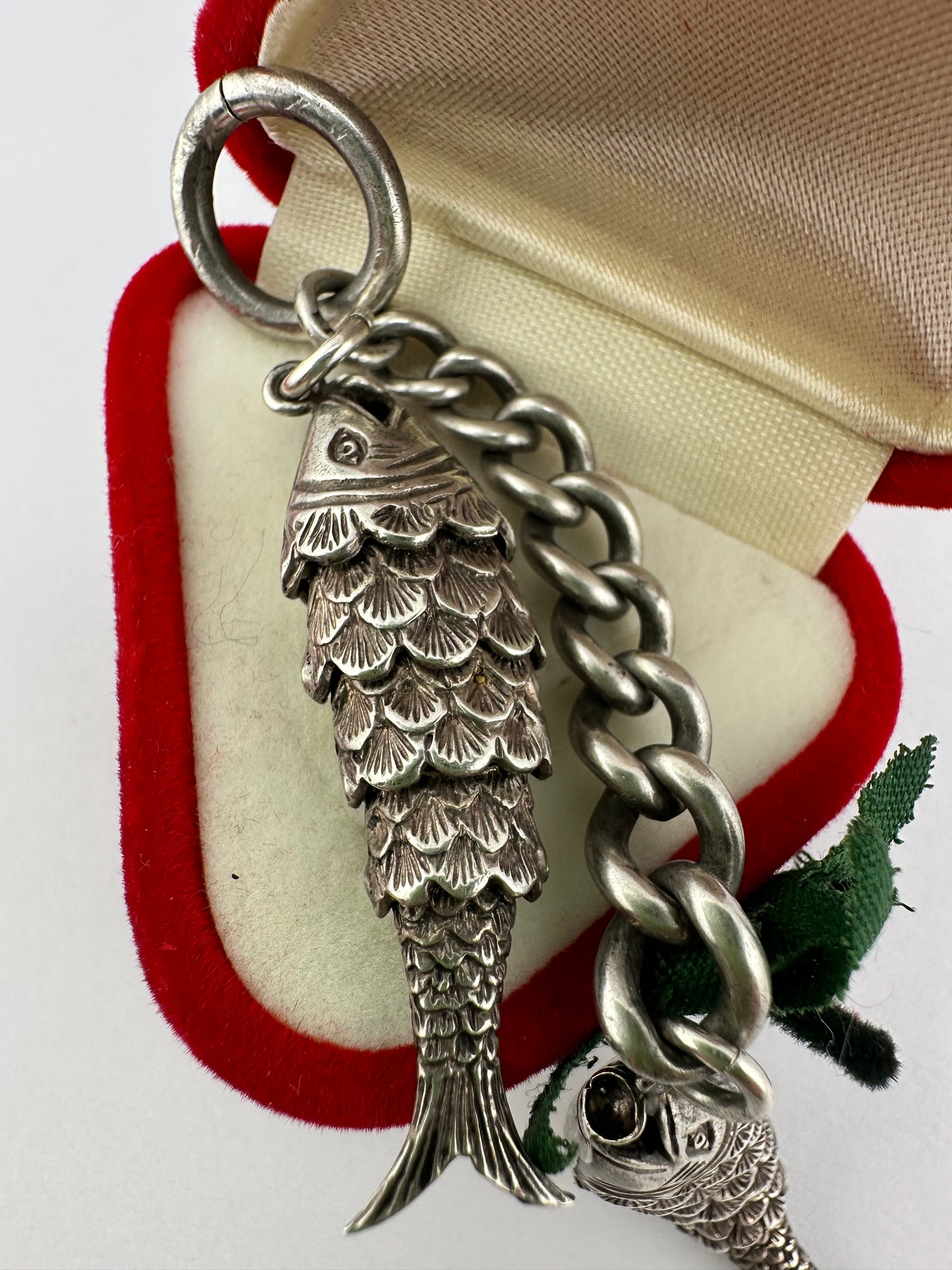 Sterling Silver Articulated Double Fish Pendant