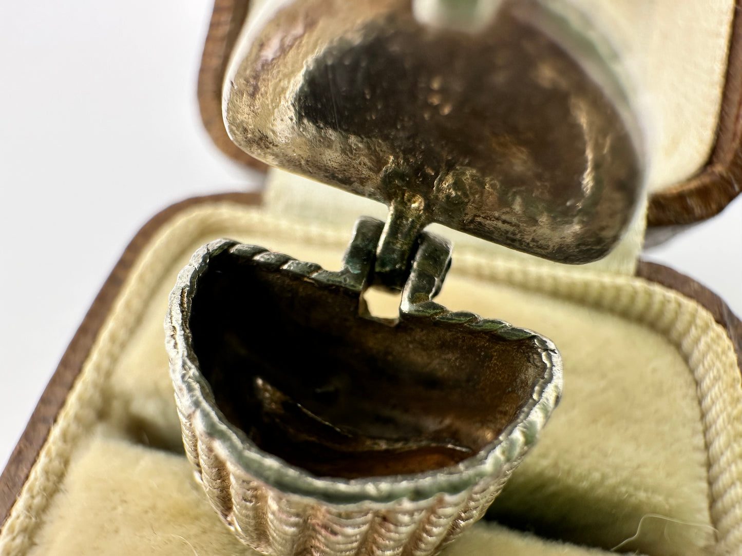 Silver Fish in a Basket Charm, opens