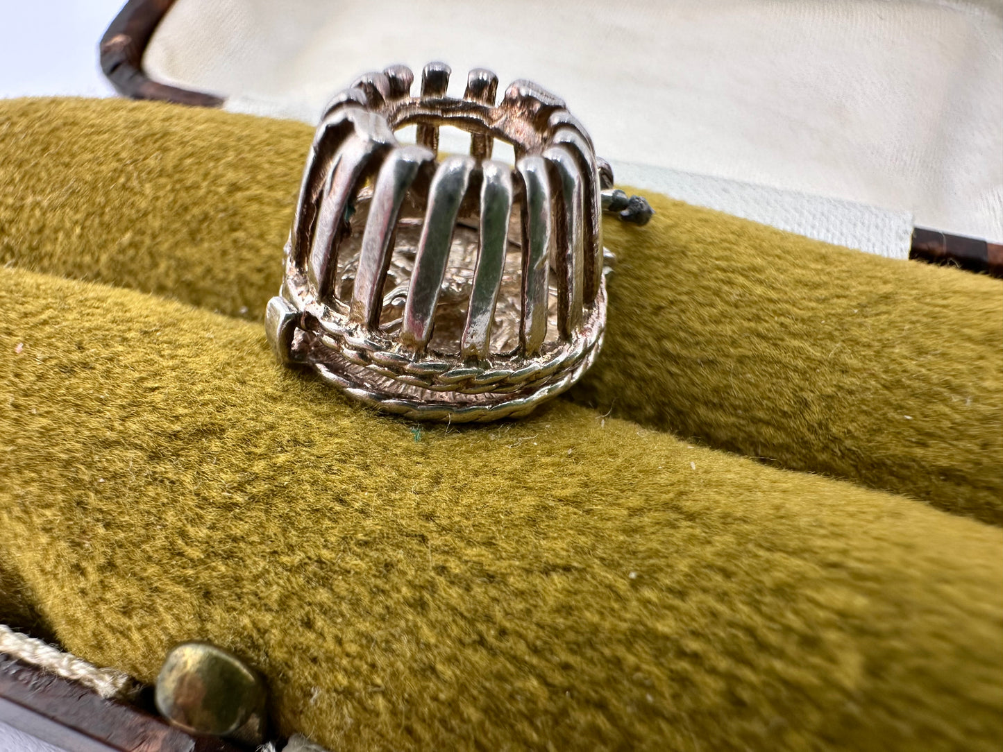 Silver Lobster Pot charm, opens