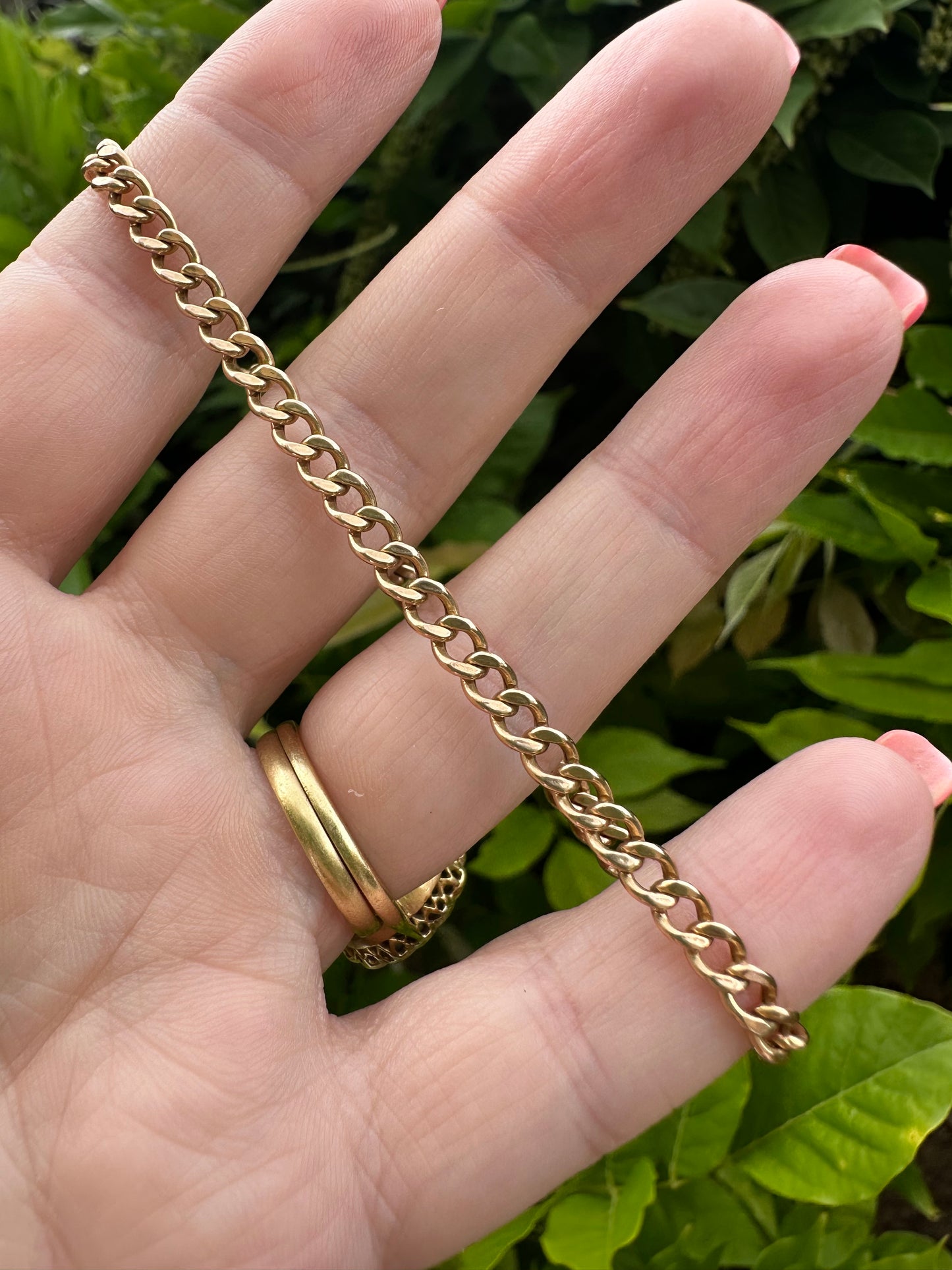 Vintage 9ct Peachy Gold curb bracelet