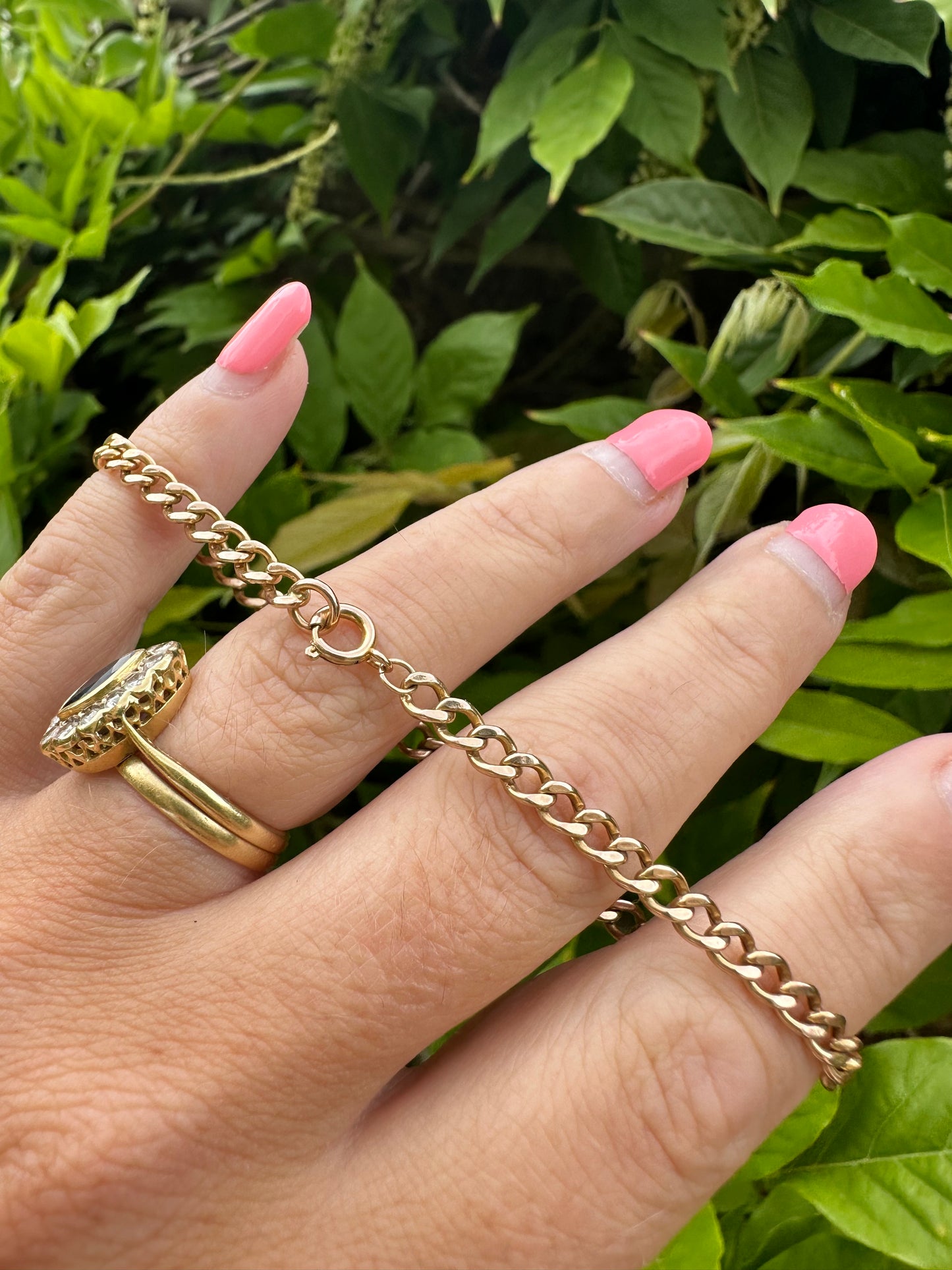 Vintage 9ct Peachy Gold curb bracelet