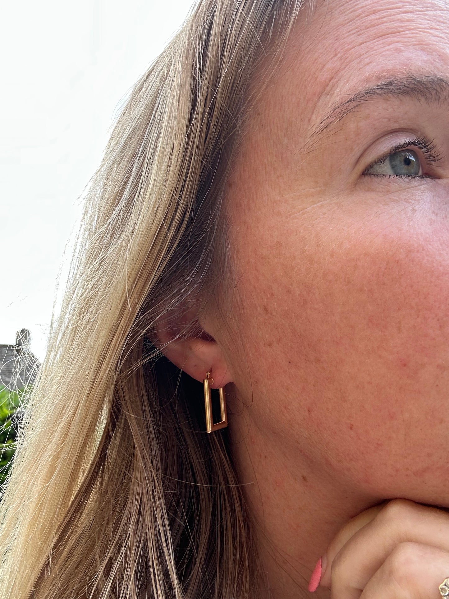 9ct Gold Rectangular Hoops