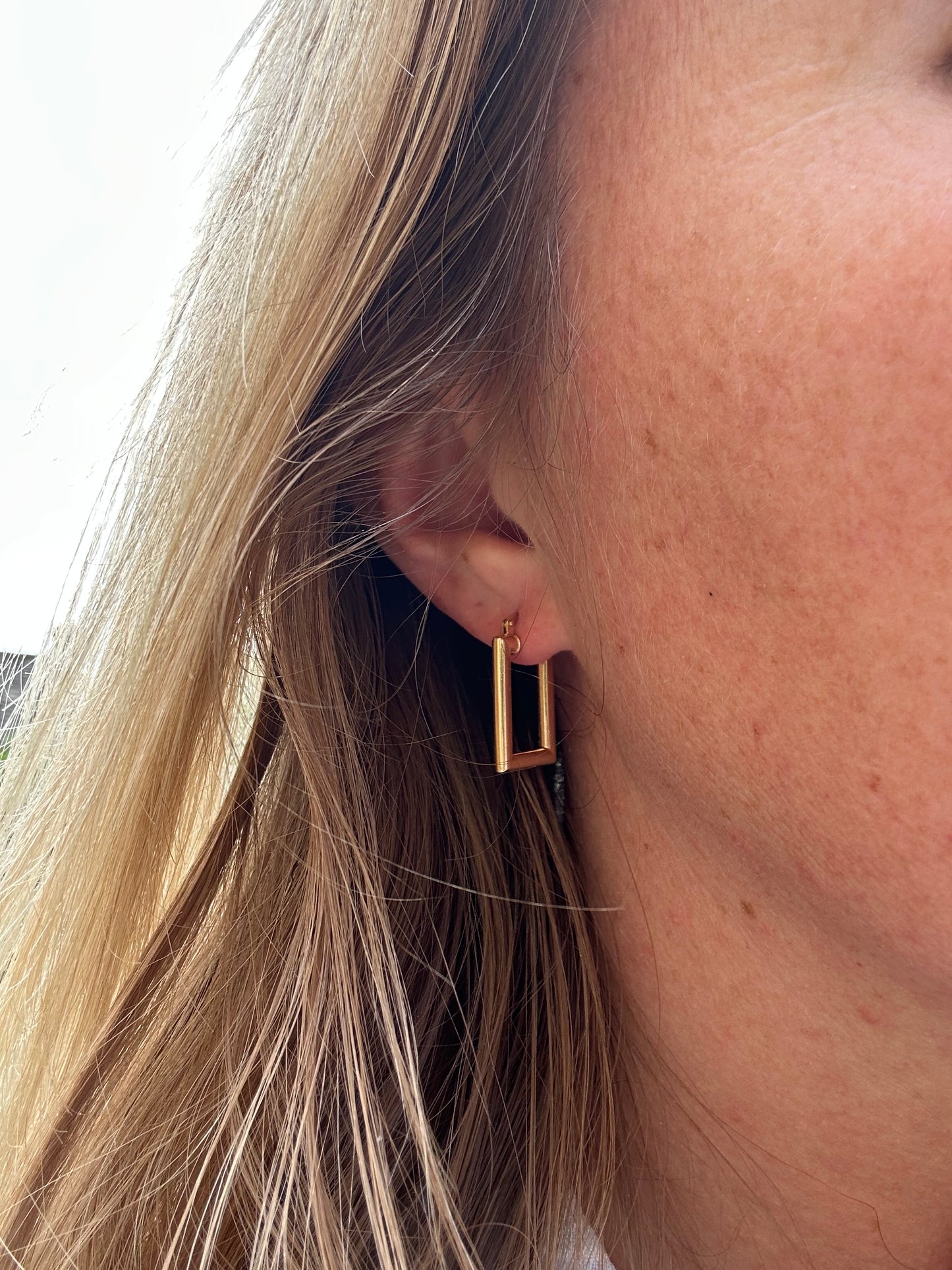 9ct Gold Rectangular Hoops