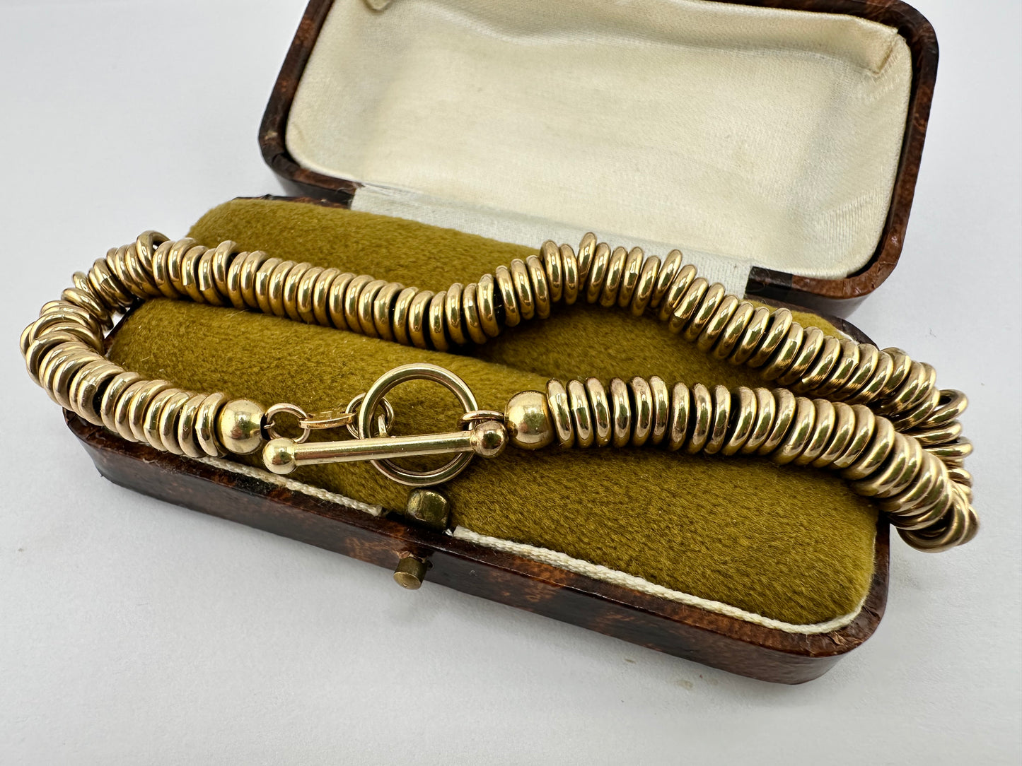 Vintage 9ct Rondelle bead bracelet with toggle clasp