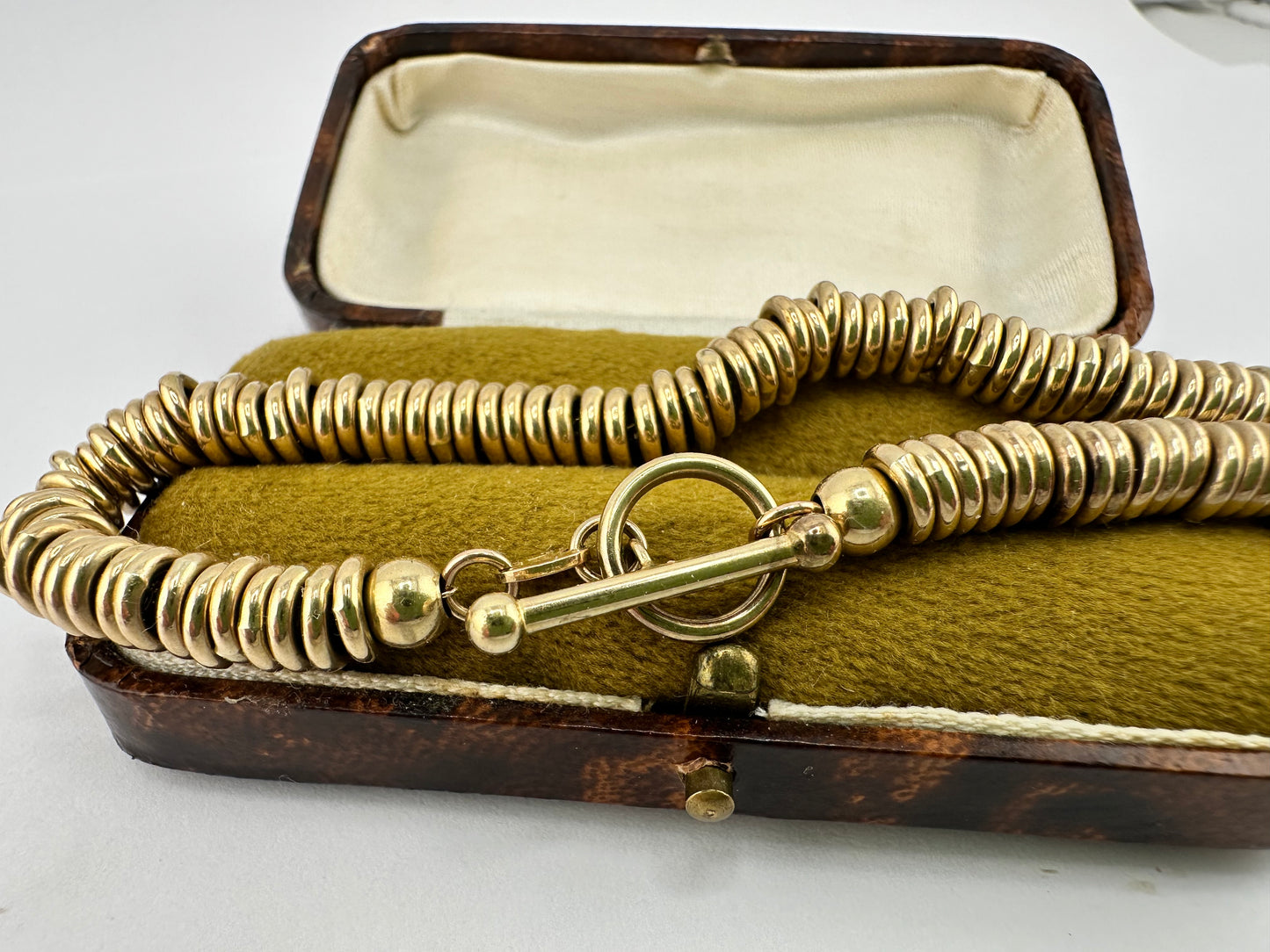 Vintage 9ct Rondelle bead bracelet with toggle clasp