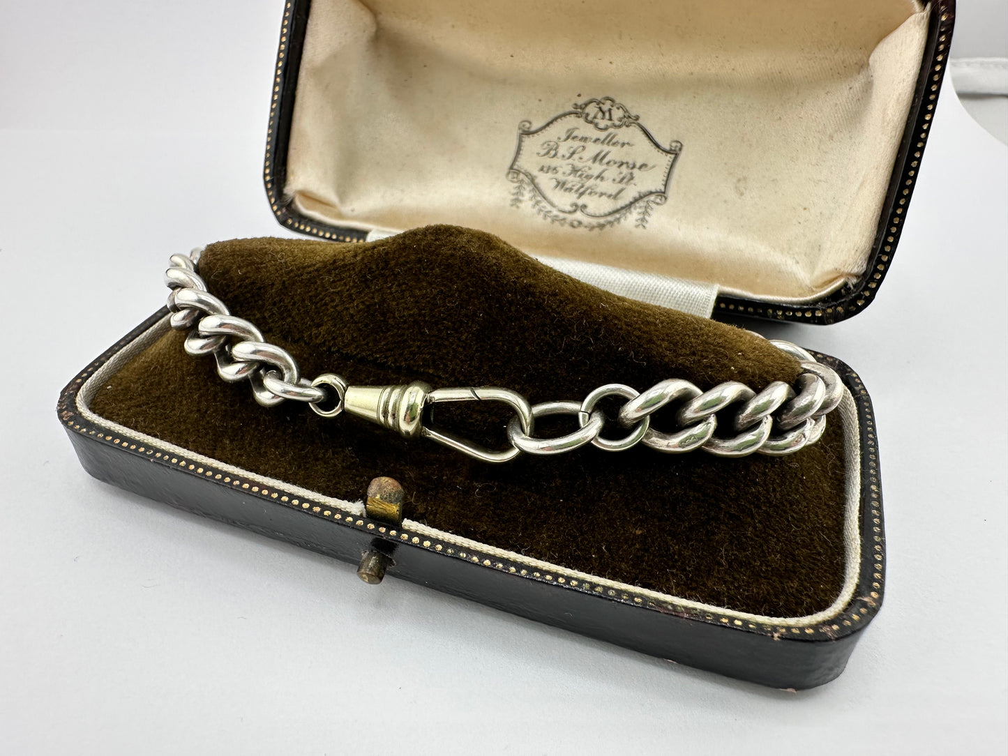 Sterling Silver Graduated Chunky Albert Bracelet