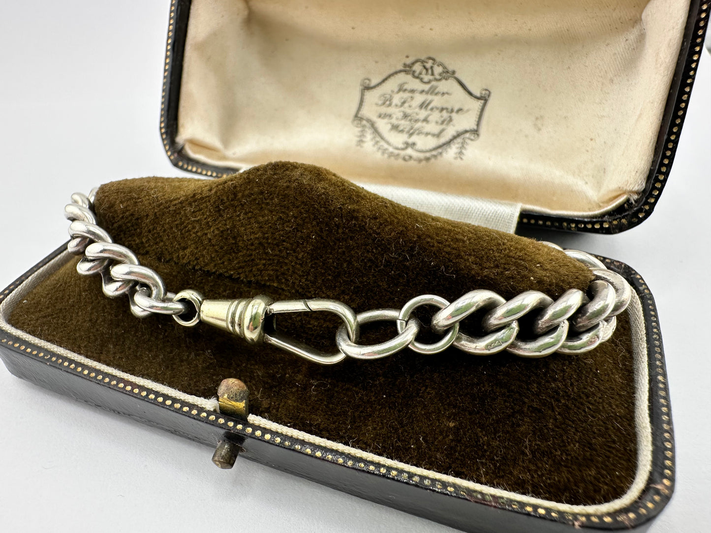 Sterling Silver Graduated Chunky Albert Bracelet