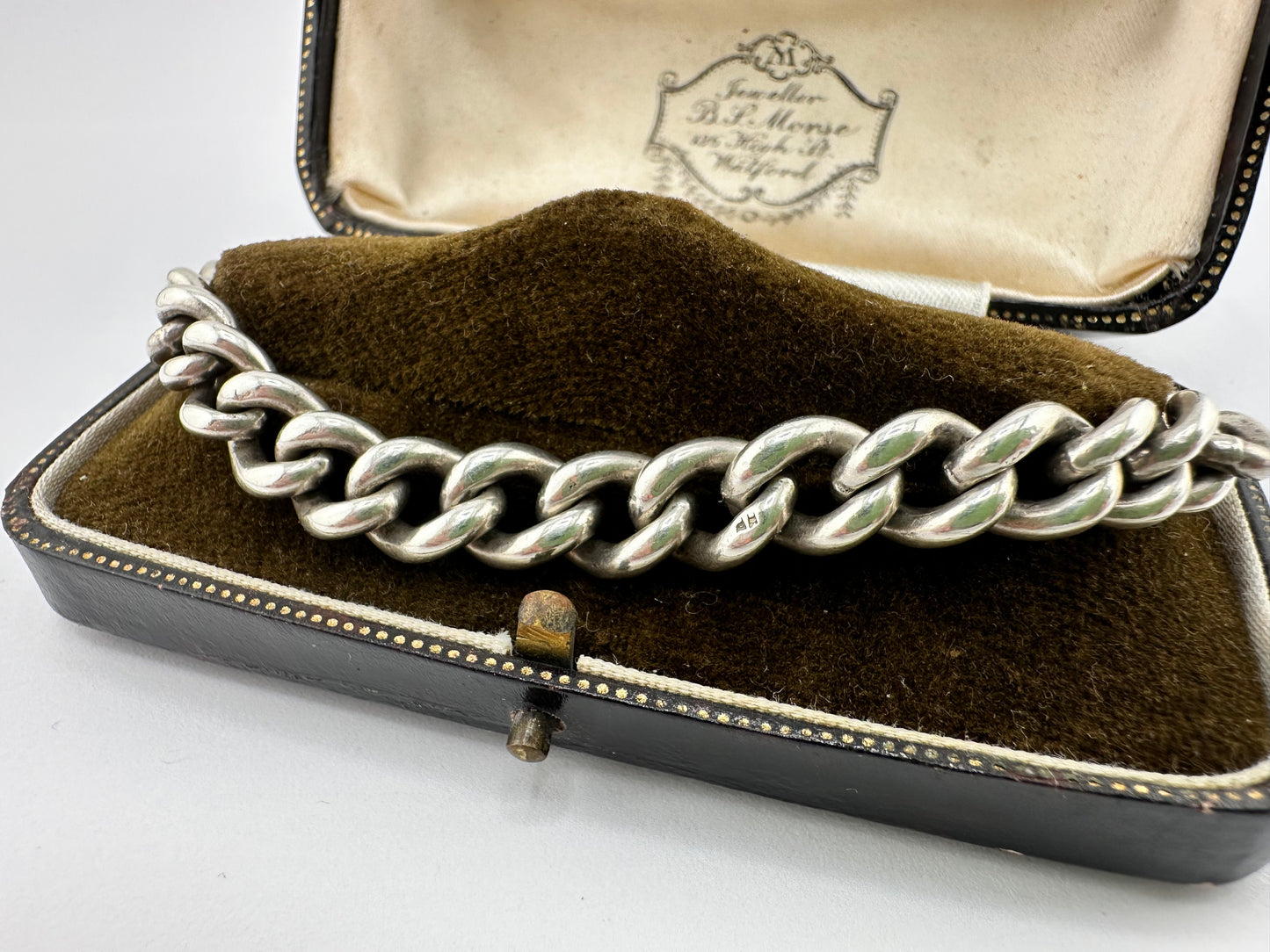 Sterling Silver Graduated Chunky Albert Bracelet