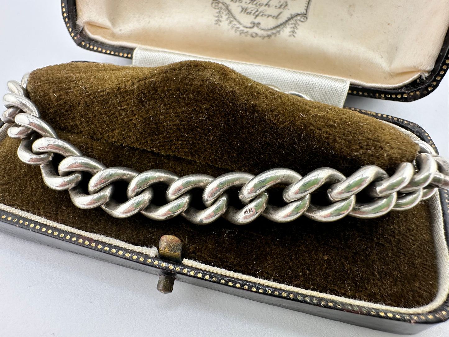 Sterling Silver Graduated Chunky Albert Bracelet
