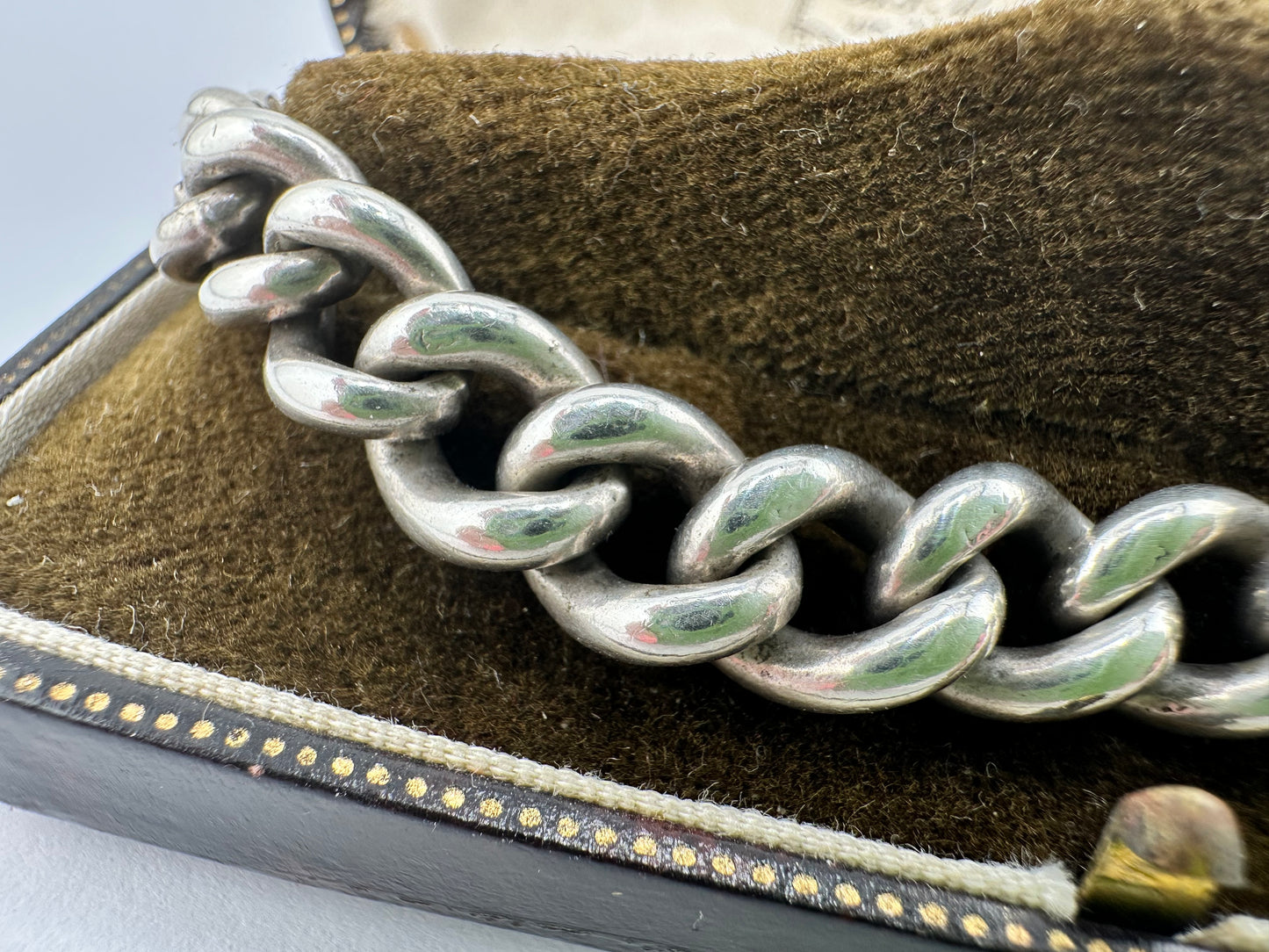 Sterling Silver Graduated Chunky Albert Bracelet