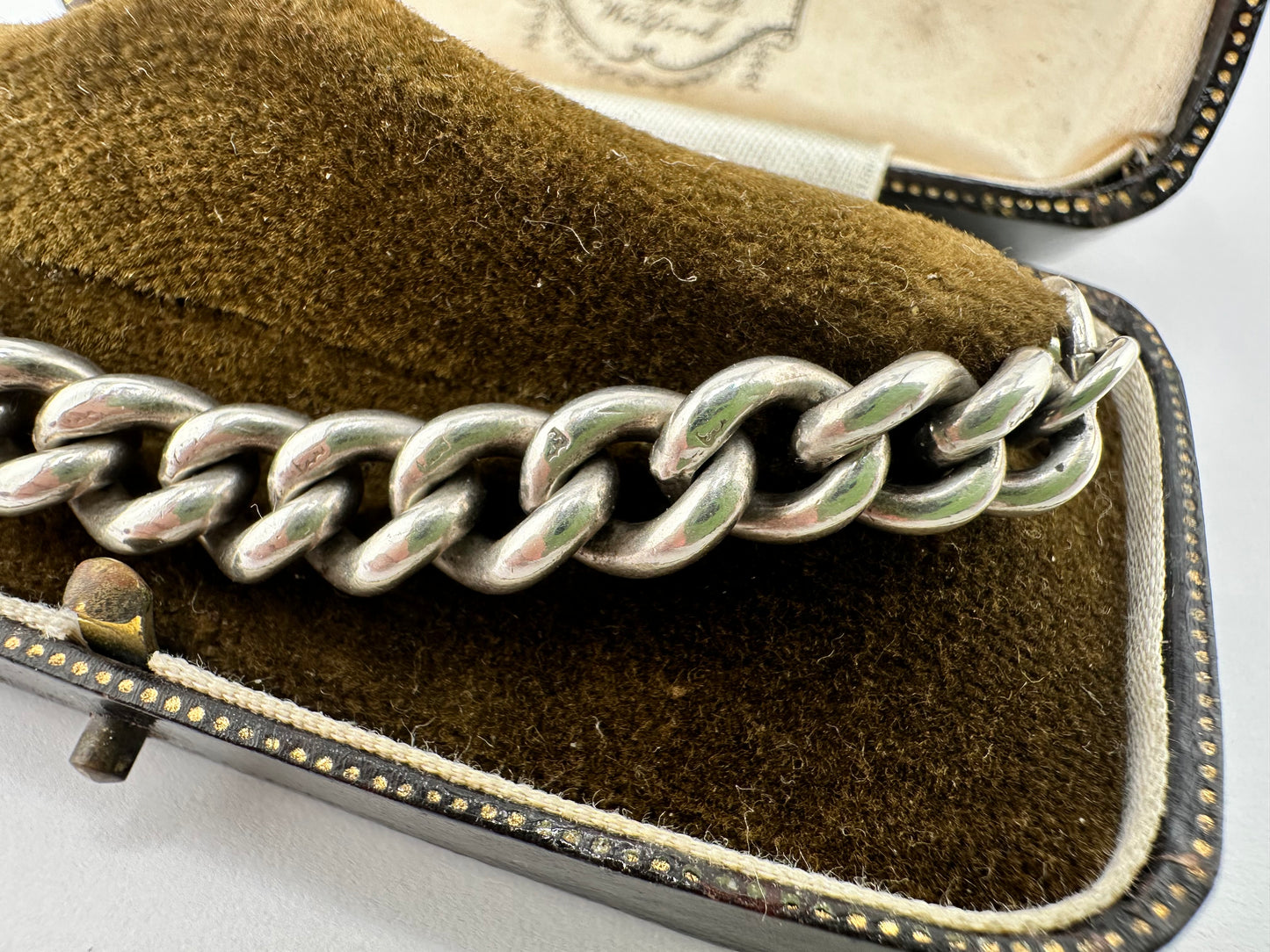Sterling Silver Graduated Chunky Albert Bracelet