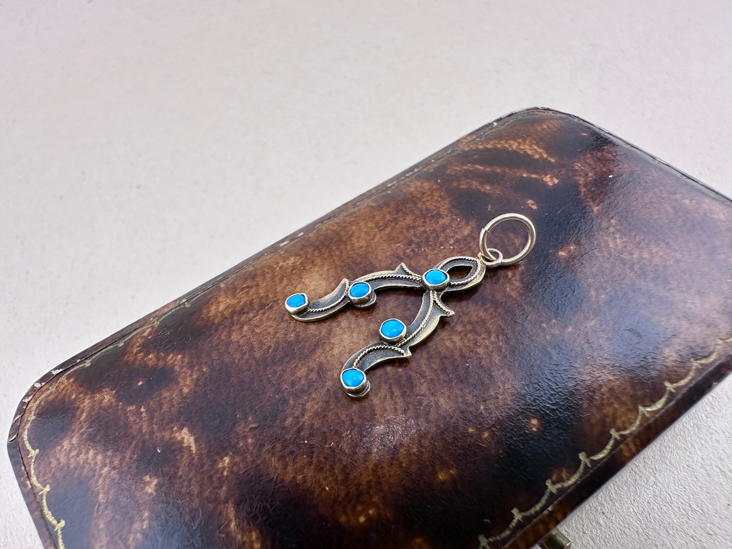 9ct Gold Turquoise Wishbone charm