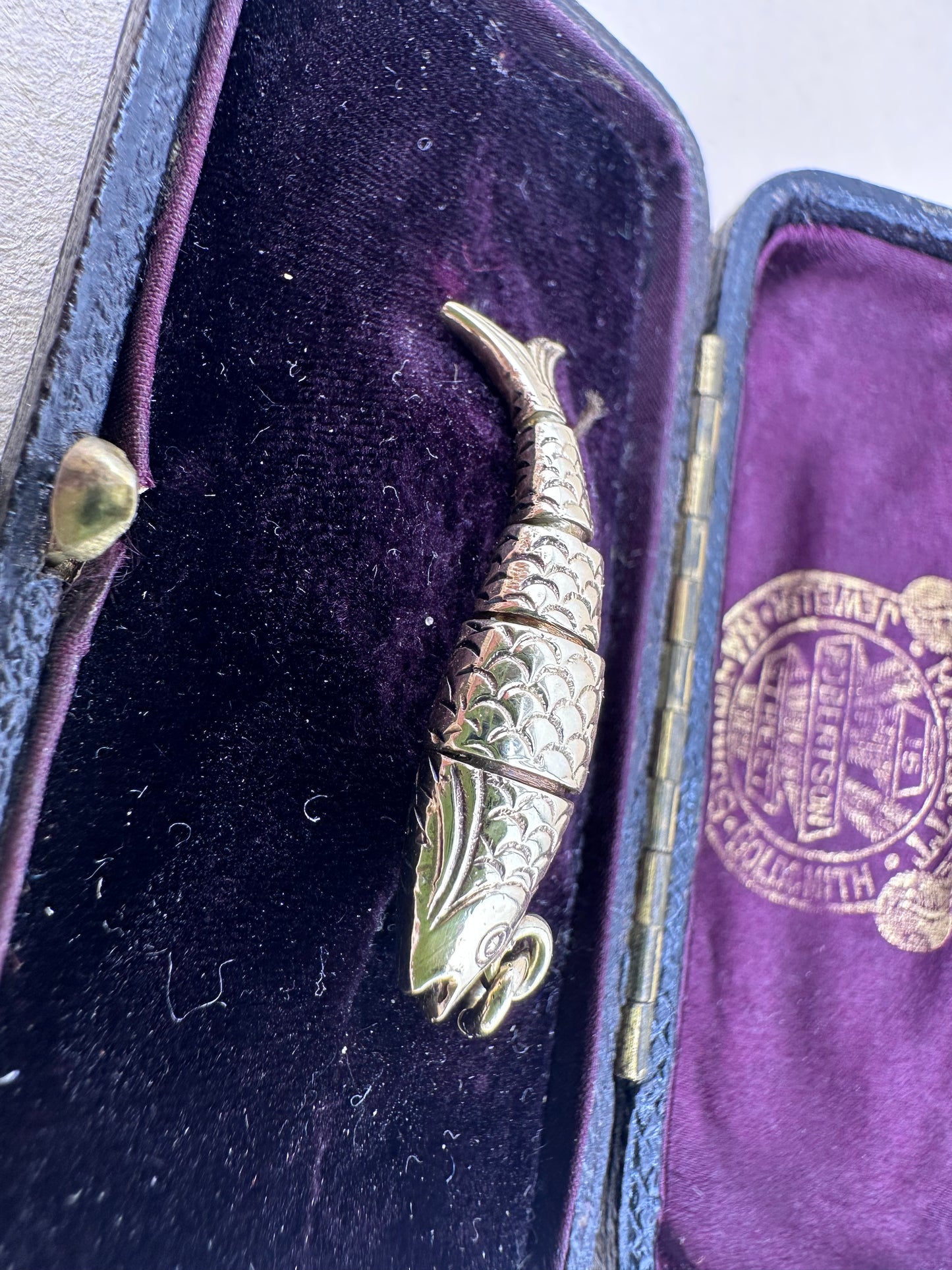Vintage 9ct Gold Articulated Fish Charm