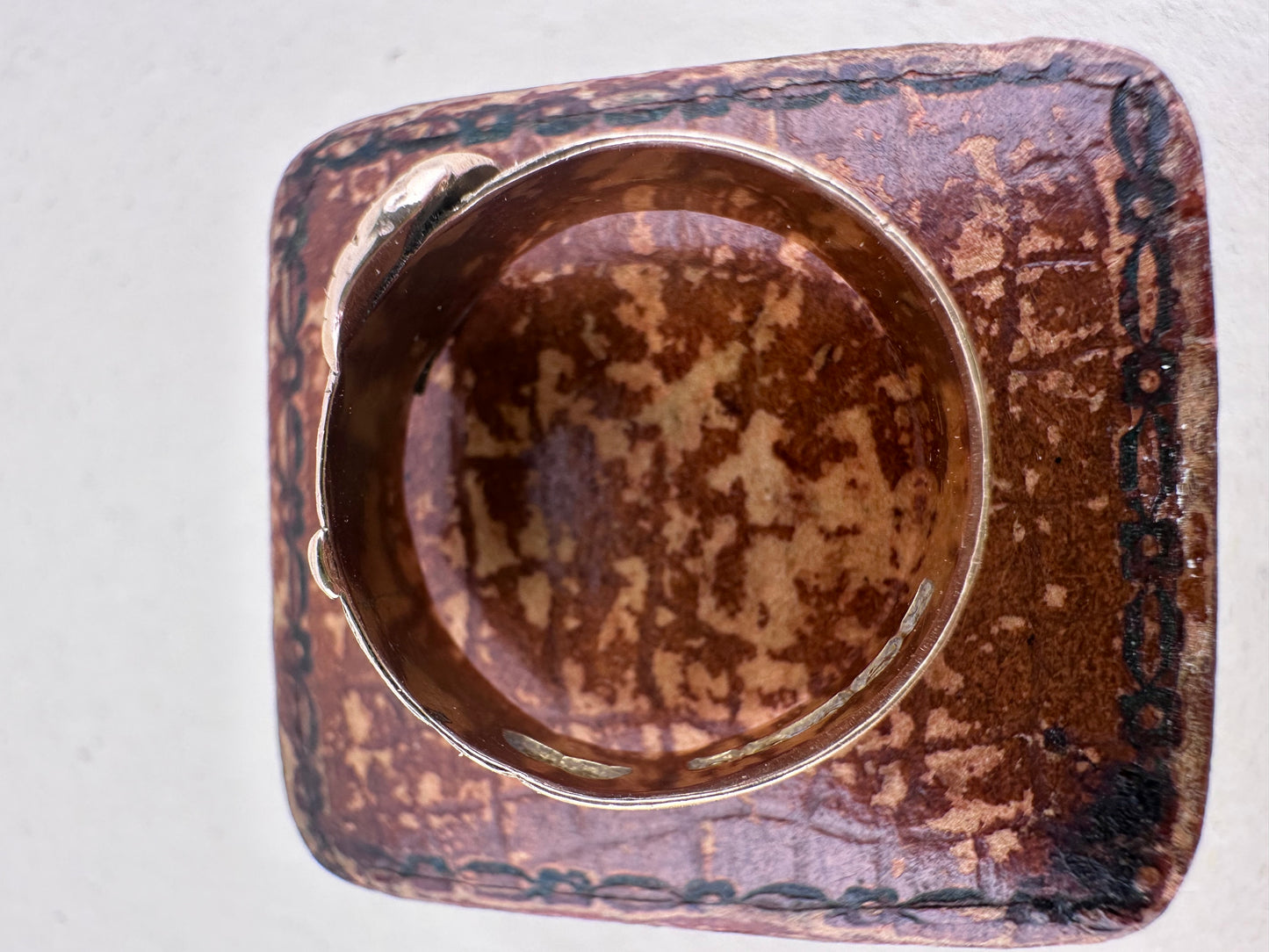 Antique 9ct Rose gold carved Buckle Ring