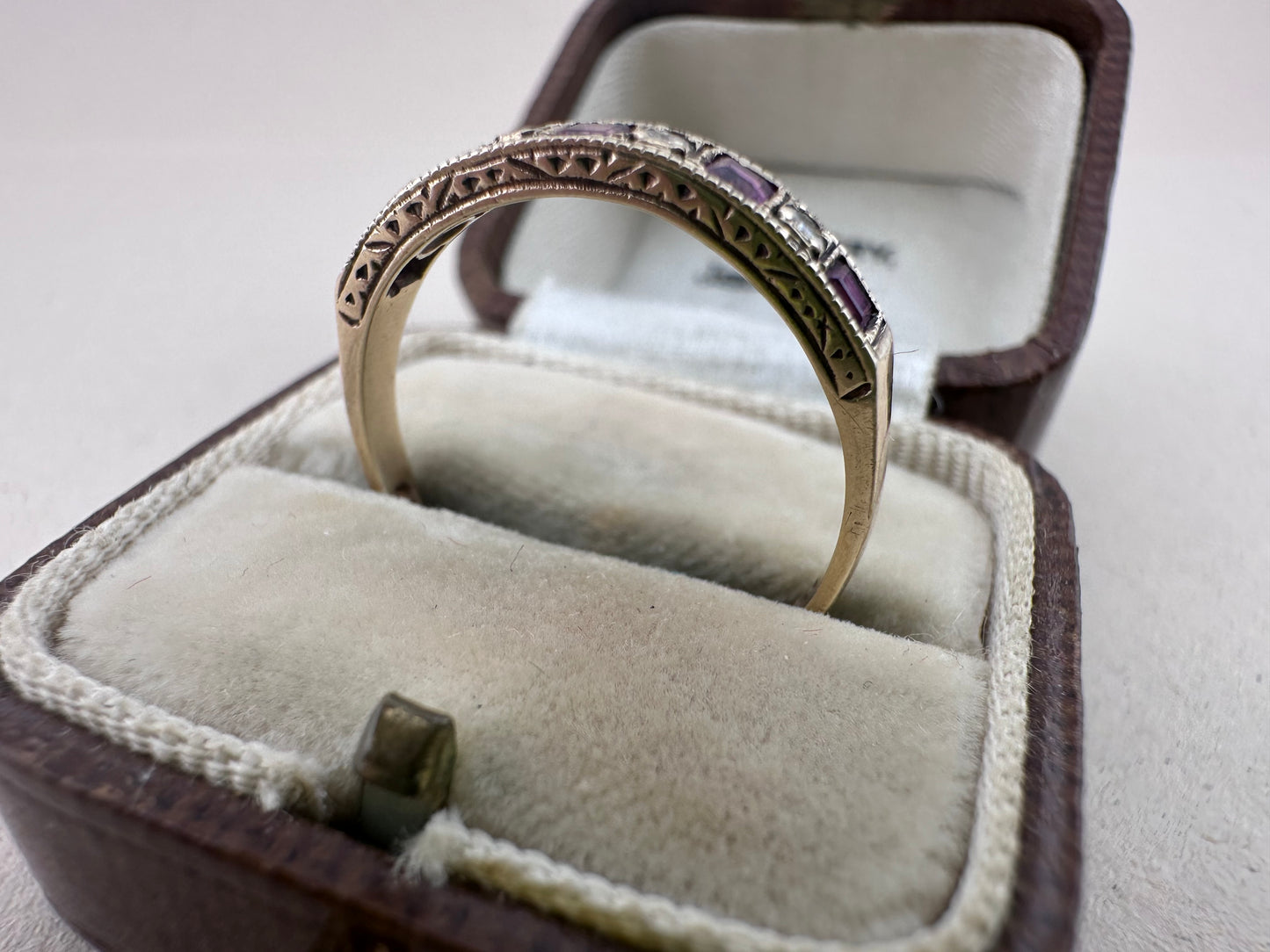 9ct Gold Diamond and Ruby Half eternity band