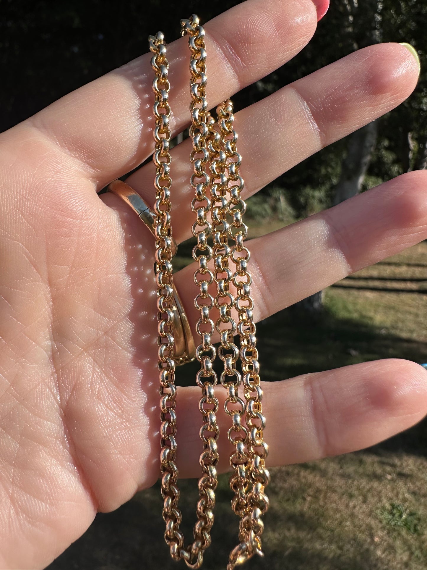 Vintage 9ct UnoAerre Puffy rolo/belcher chain