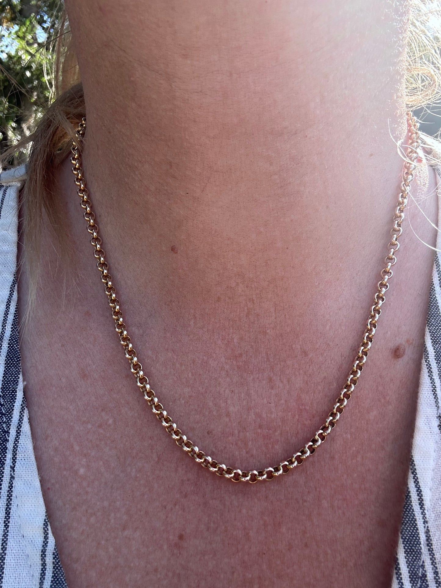 Vintage 9ct UnoAerre Puffy rolo/belcher chain