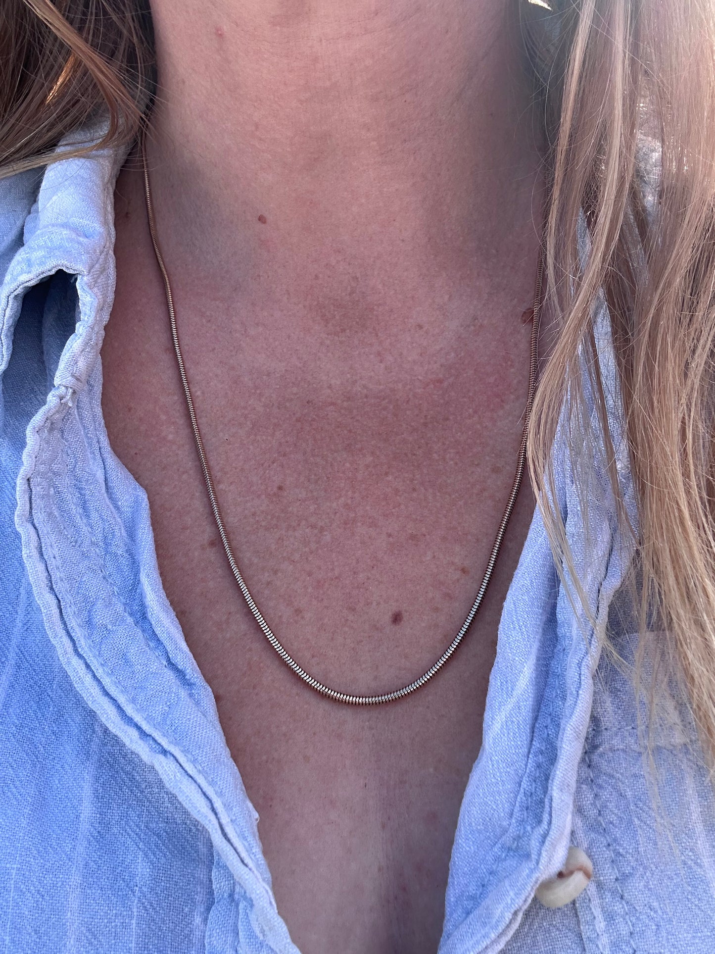 Vintage 9ct Gold Snake chain with Antique Dog Clip