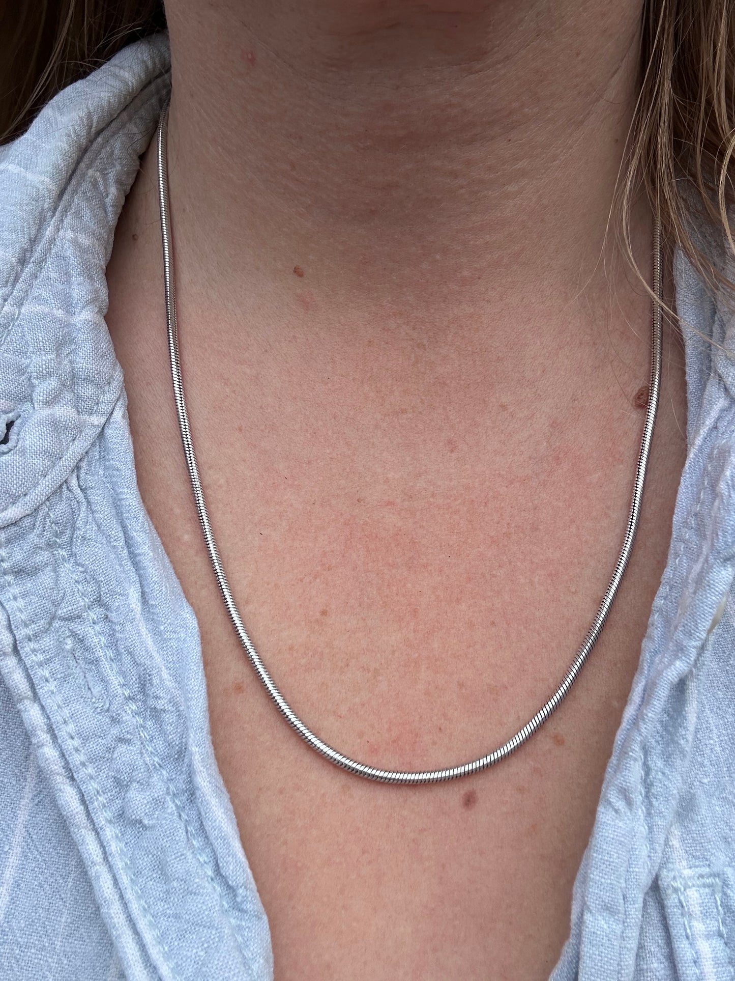 Sterling Silver Snake chain with dog clip