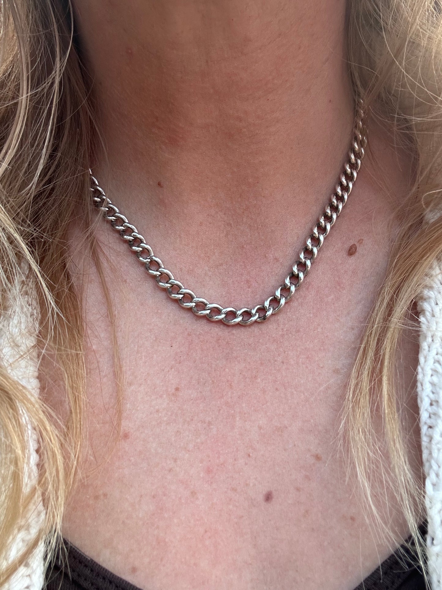 Antique Sterling silver Albert chain with dog clip