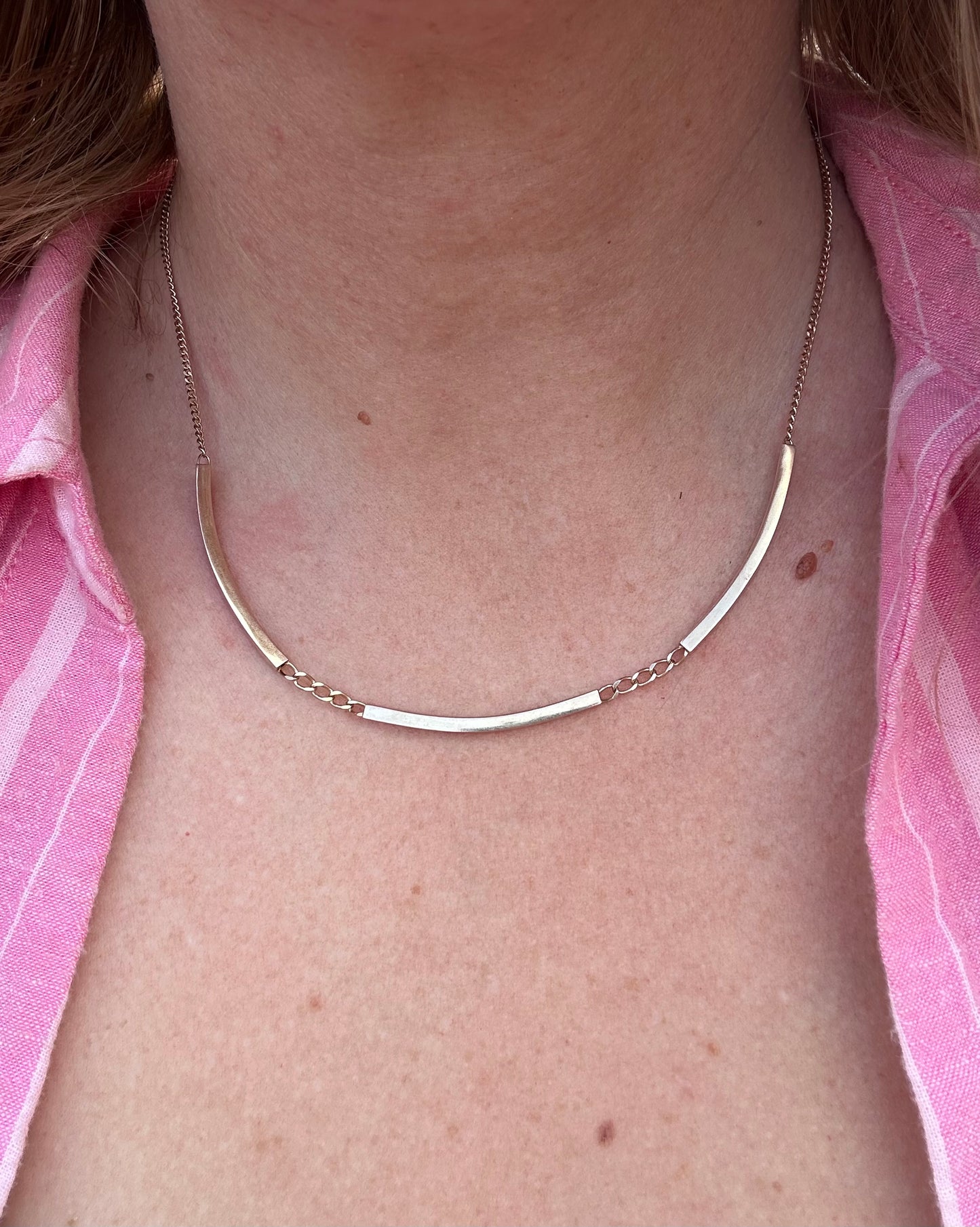9ct yellow Gold Italian Curb and bar chain