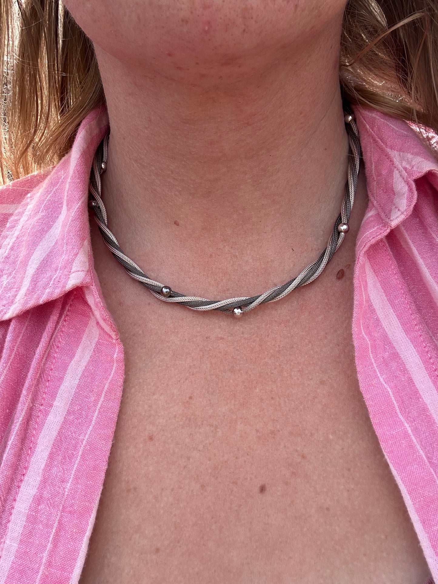 Sterling Silver Italian Mesh Rope chain twist chain