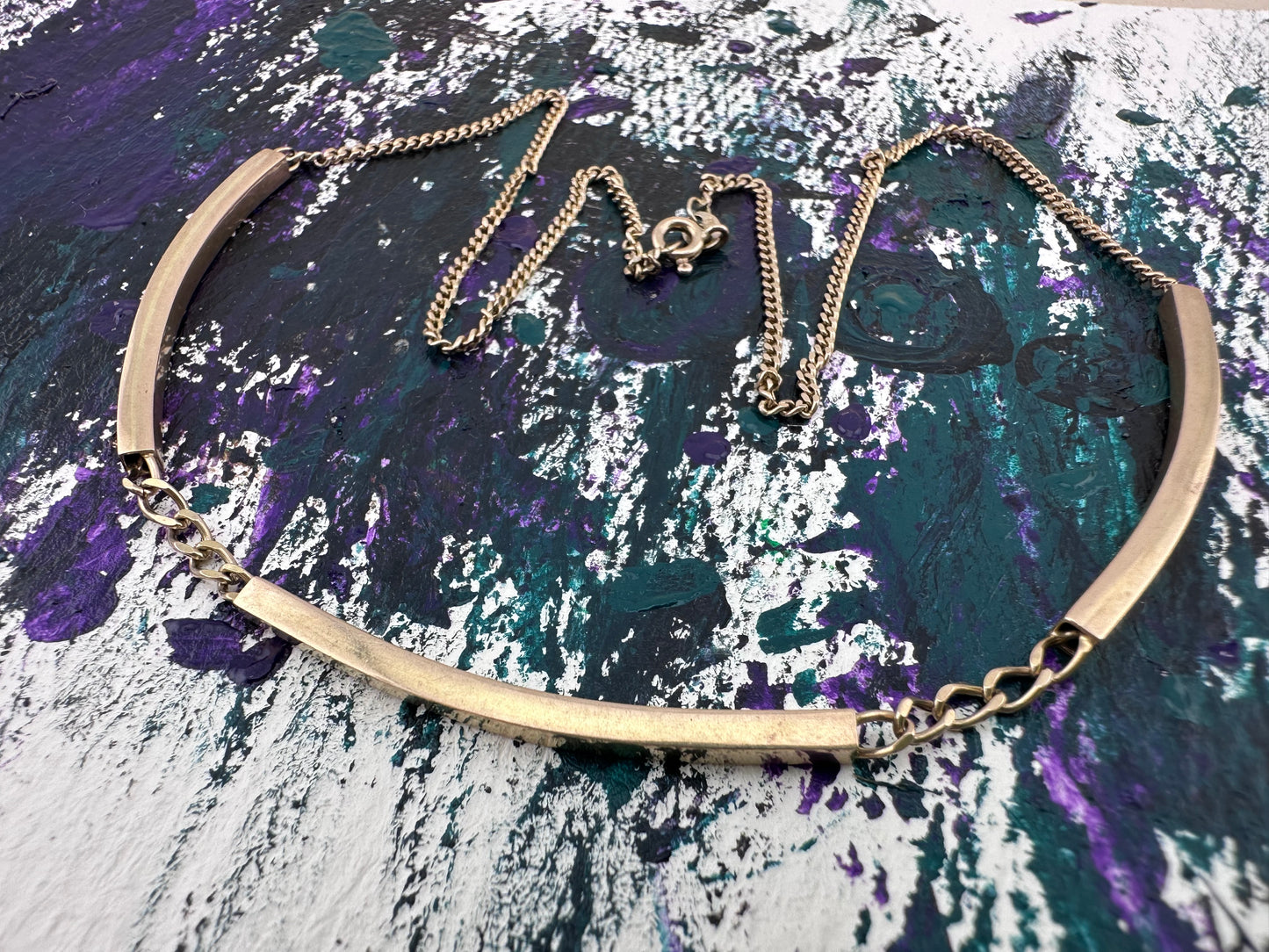9ct yellow Gold Italian Curb and bar chain