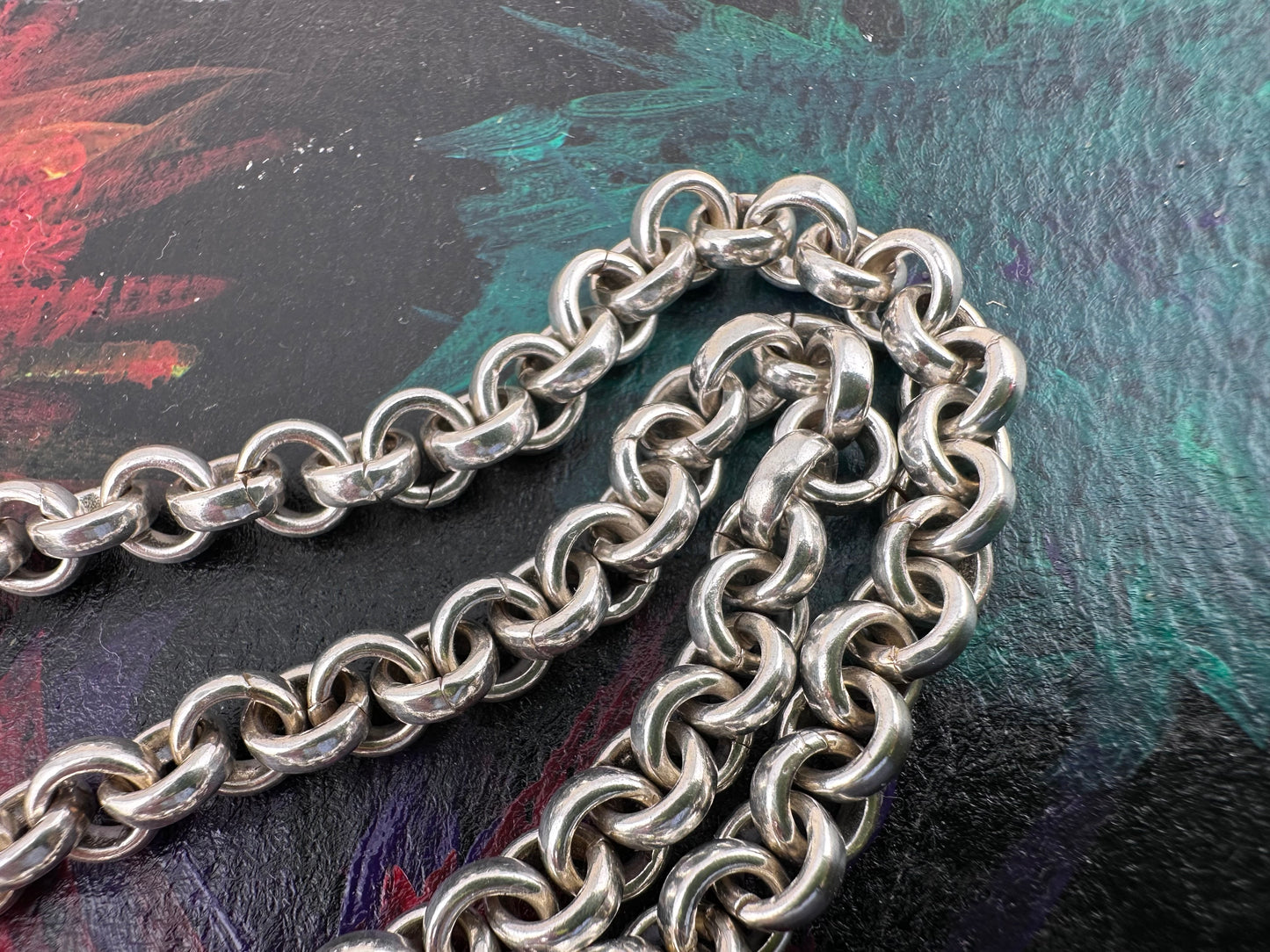 Vintage Sterling silver 90s/00s Heart Toggle chain