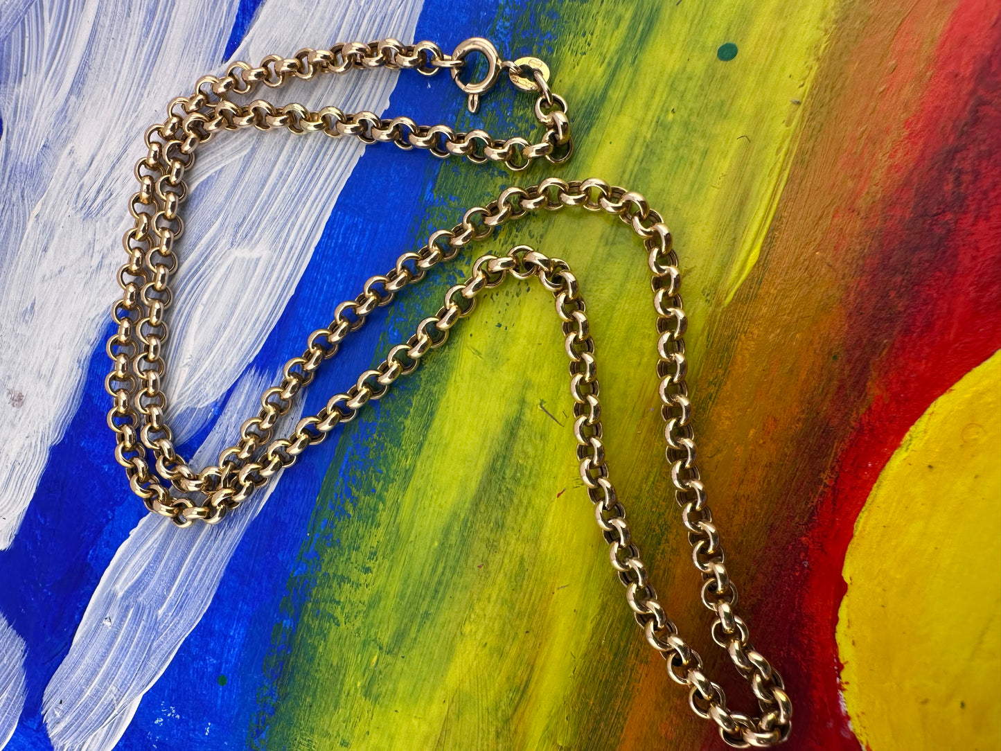 Vintage 9ct UnoAerre Puffy rolo/belcher chain