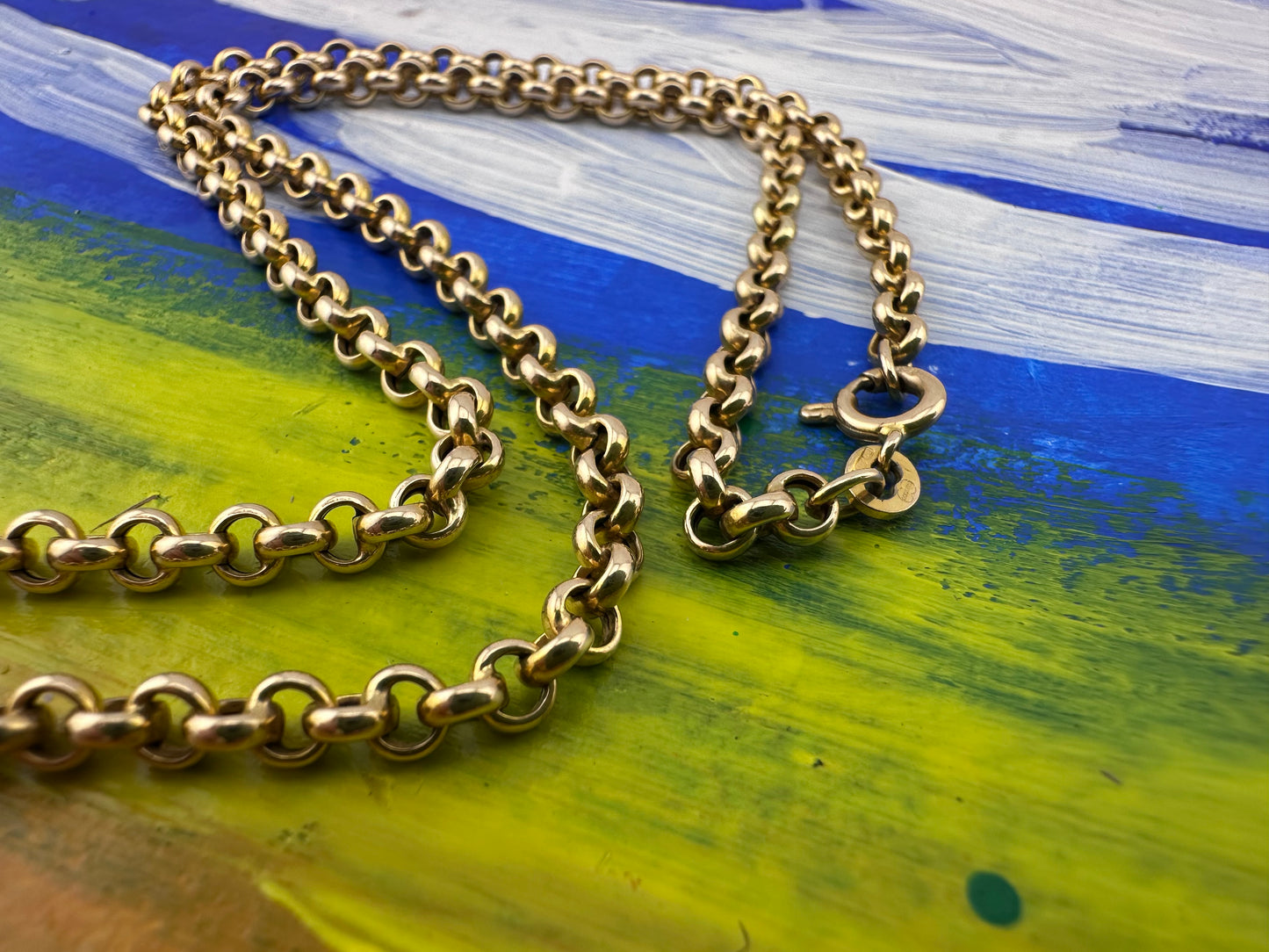 Vintage 9ct UnoAerre Puffy rolo/belcher chain