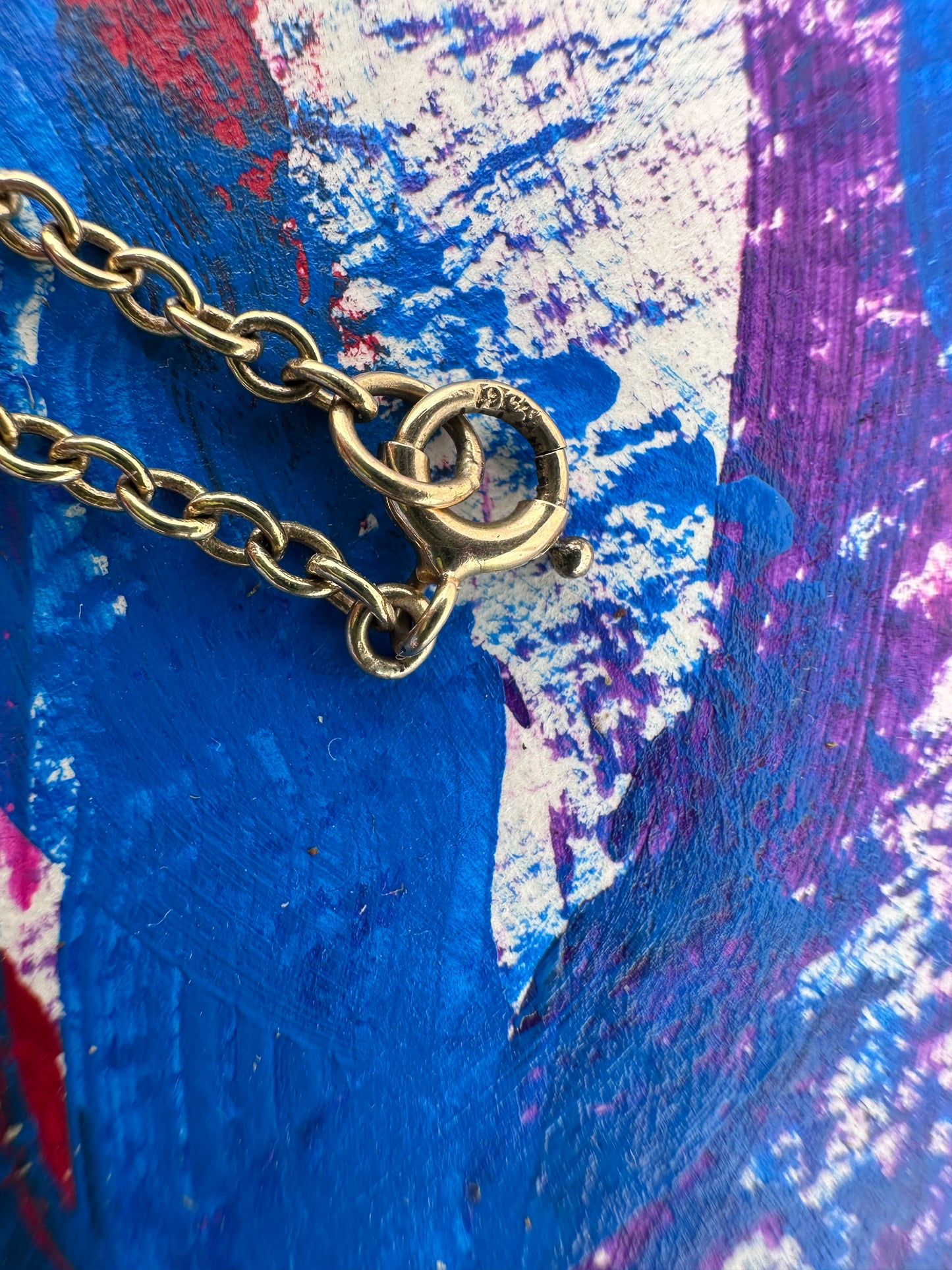 Antique 9ct yellow gold Bar and Cable link chain with bolt clasp.