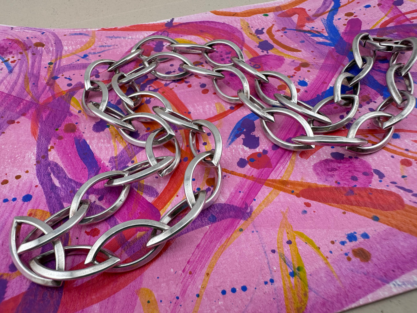 Sterling Silver Eye link chain with concealed clasp