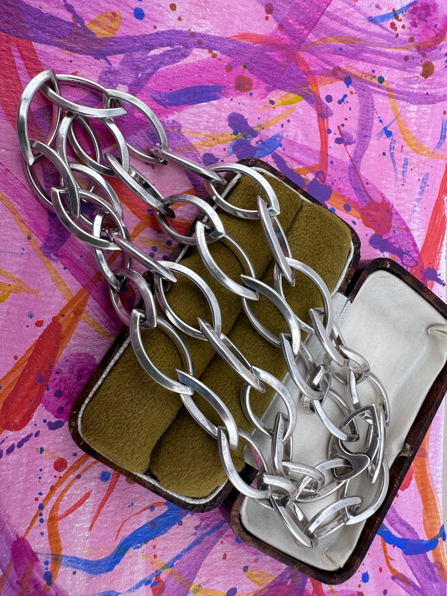 Sterling Silver Eye link chain with concealed clasp