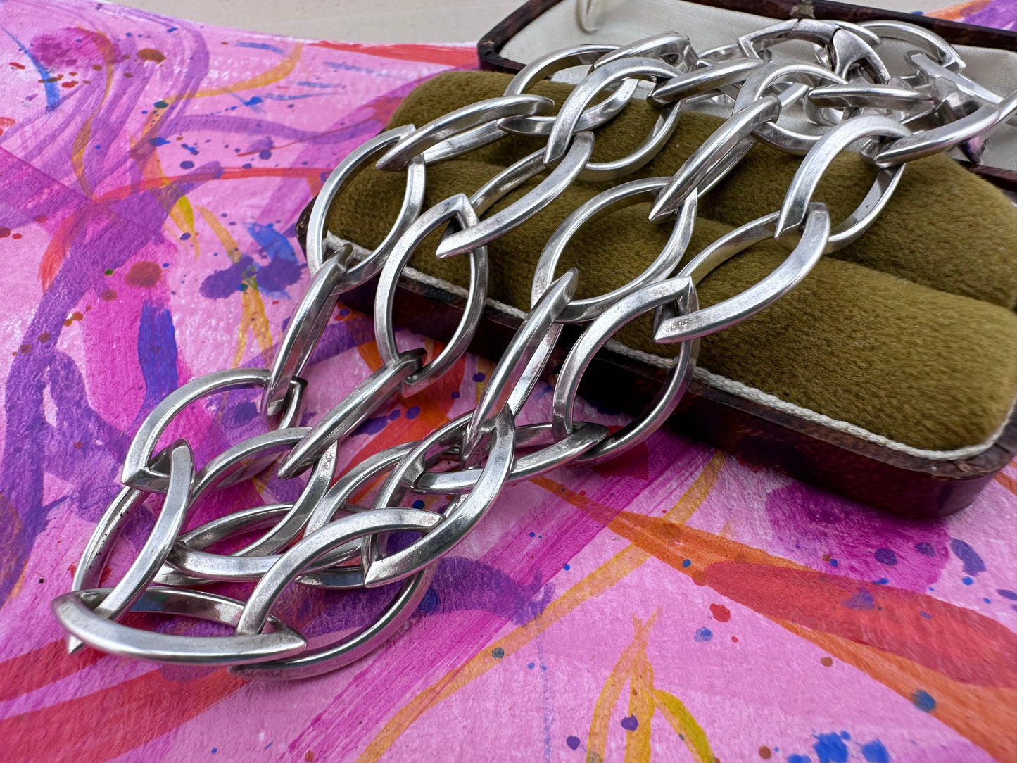 Sterling Silver Eye link chain with concealed clasp