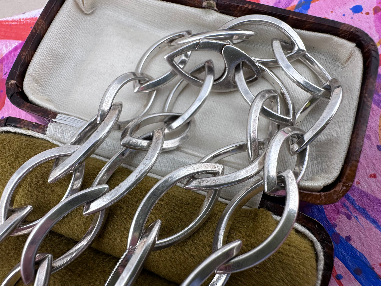 Sterling Silver Eye link chain with concealed clasp