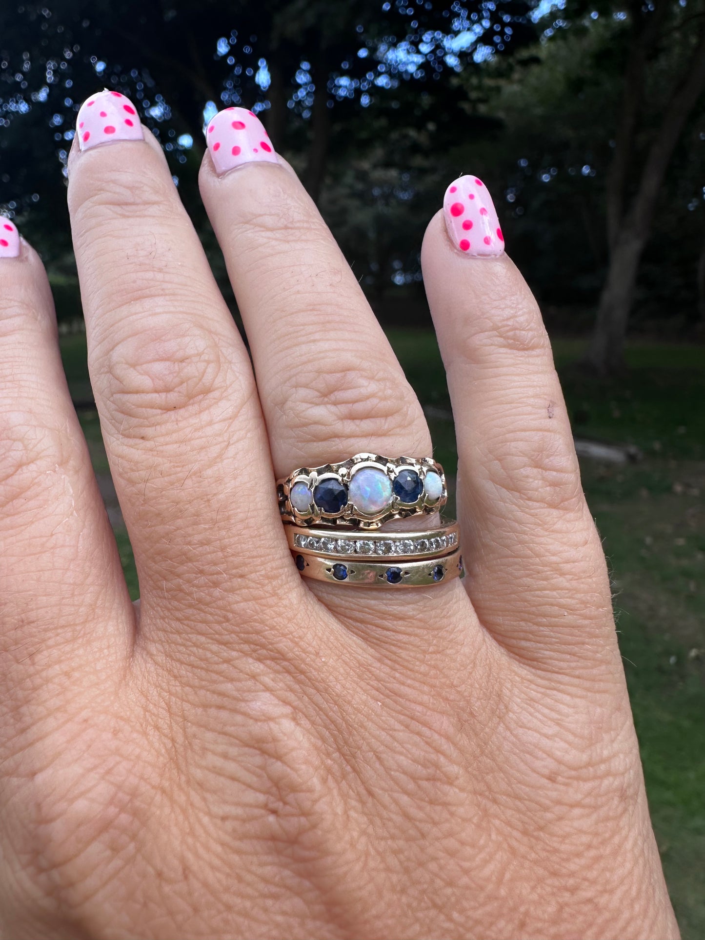 Vintage 14ct Gold channel set diamond ring