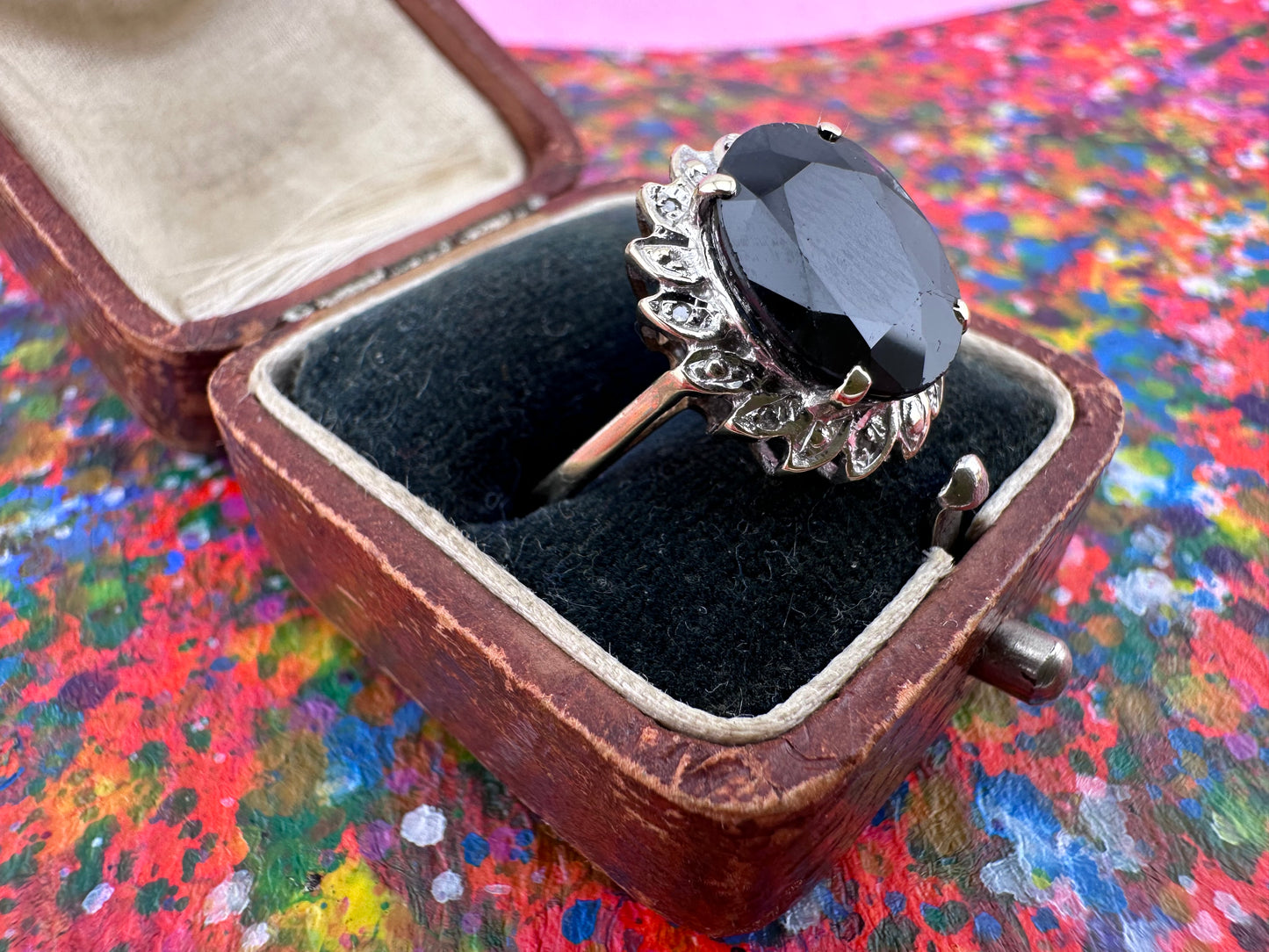 9ct Sapphire & Diamond ring