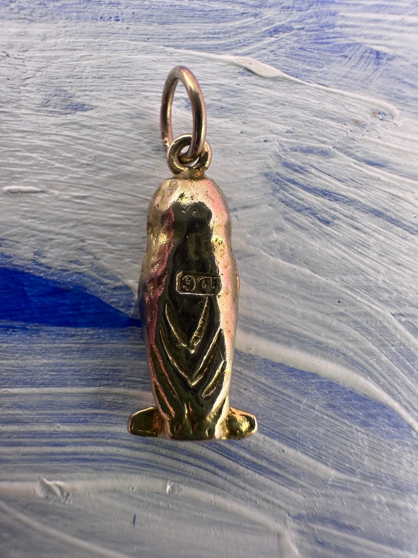 Antique 9ct gold Solid Owl charm