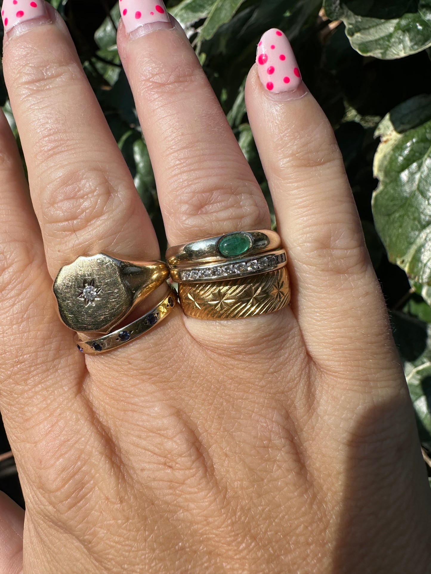 Vintage 14ct Gold channel set diamond ring