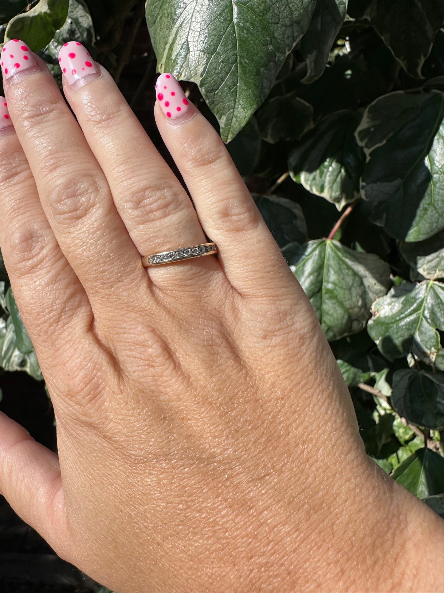 Vintage 14ct Gold channel set diamond ring