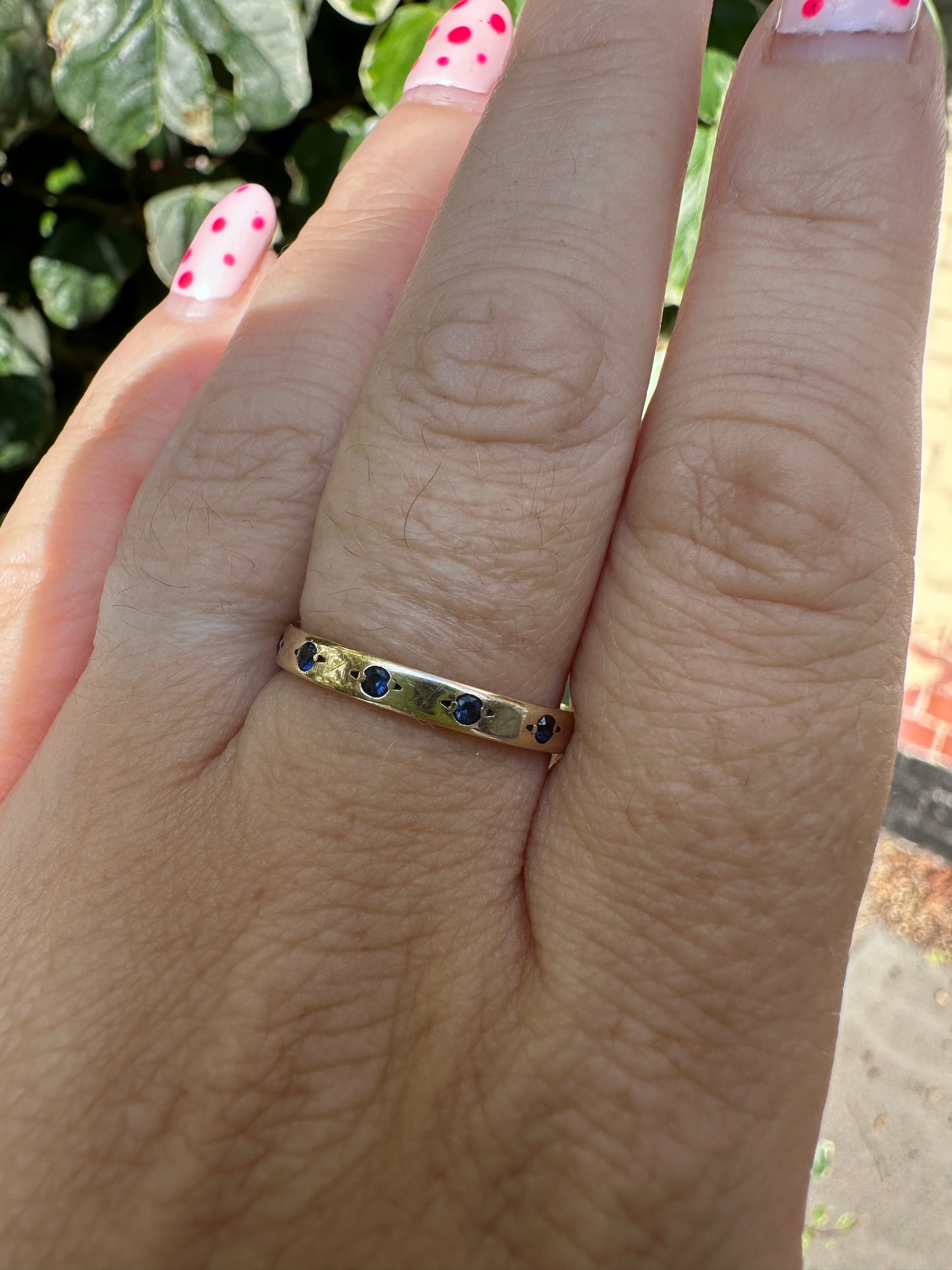 Vintage 9ct Gold Sapphire full eternity band