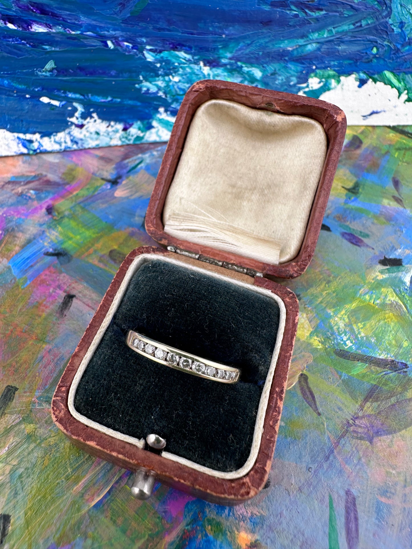 Vintage 14ct Gold channel set diamond ring